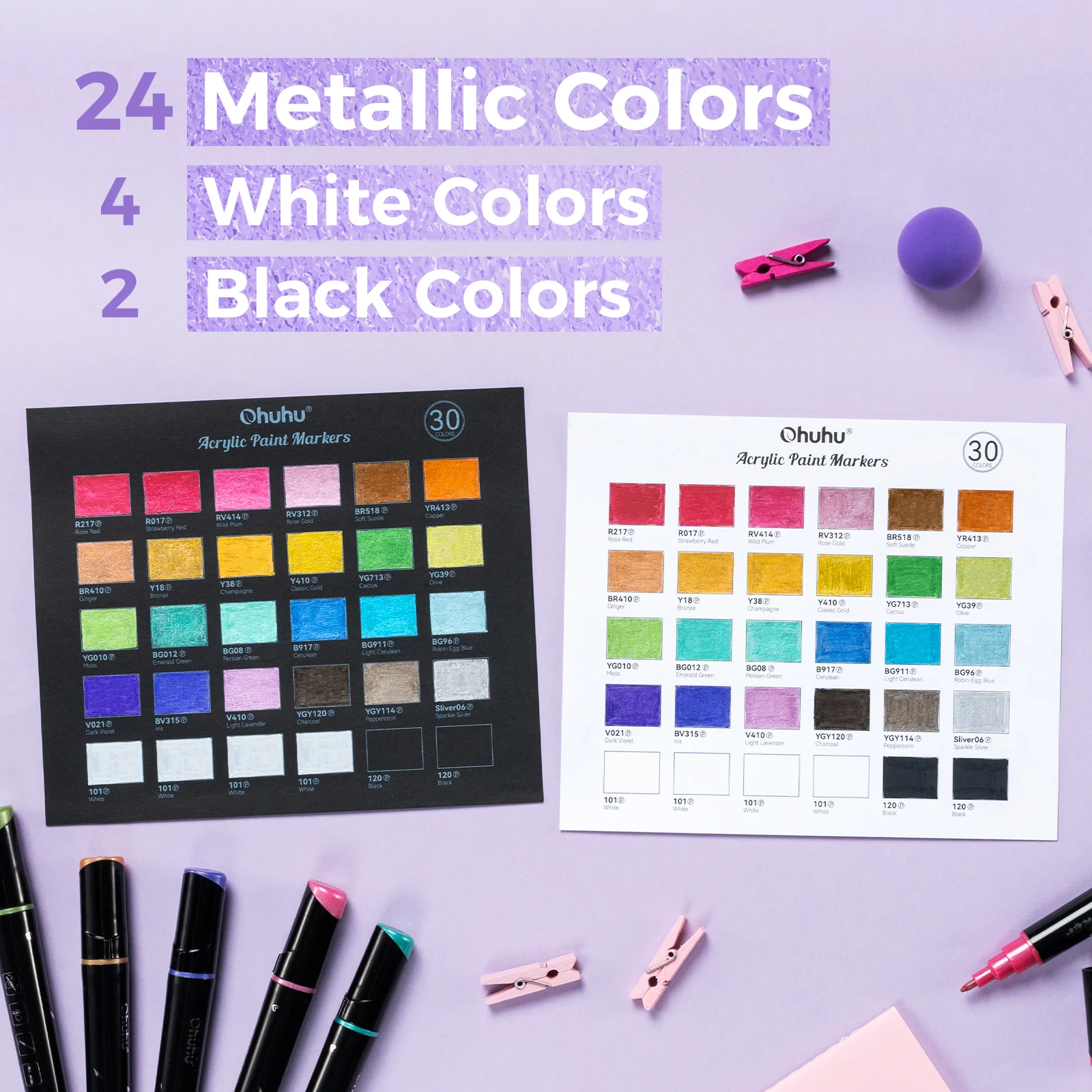 Ohuhu Dual Nib Waterproof Acrylic Pen 30 / 60 / 90 Colors - Kakaako - Image 10