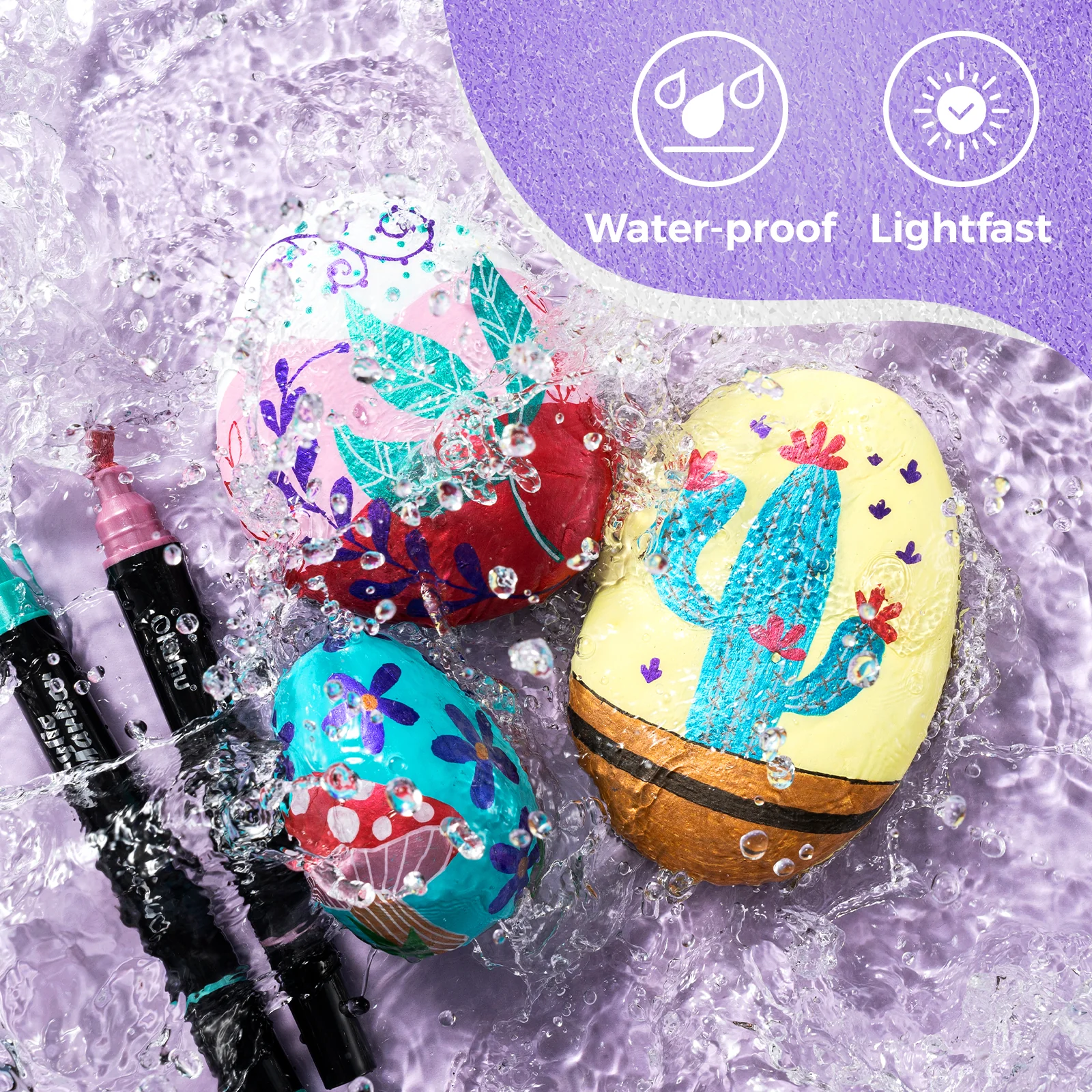 Ohuhu Dual Nib Waterproof Acrylic Pen 30 / 60 / 90 Colors - Kakaako - Image 13