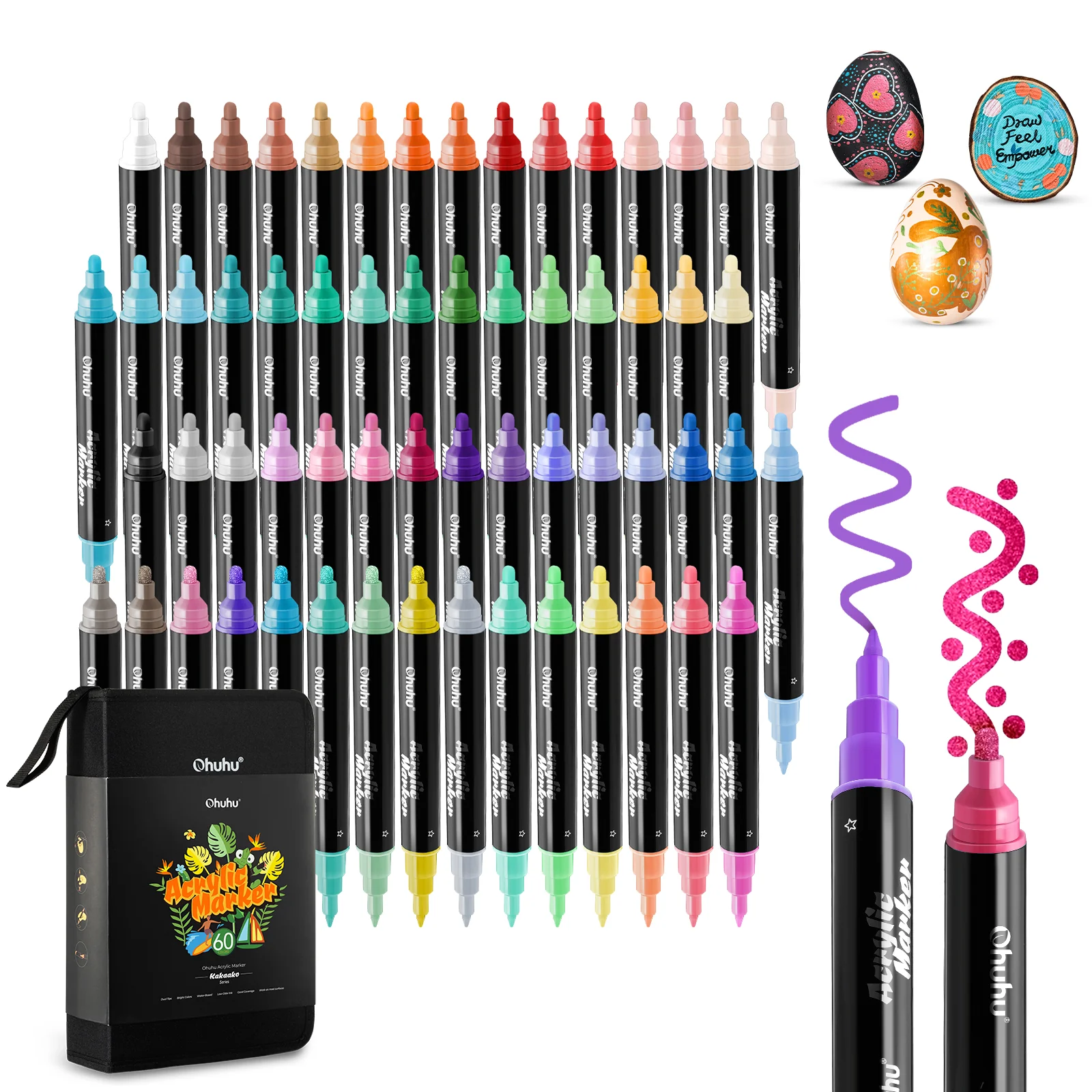 Ohuhu Dual Nib Waterproof Acrylic Pen 30 / 60 / 90 Colors - Kakaako - Image 16
