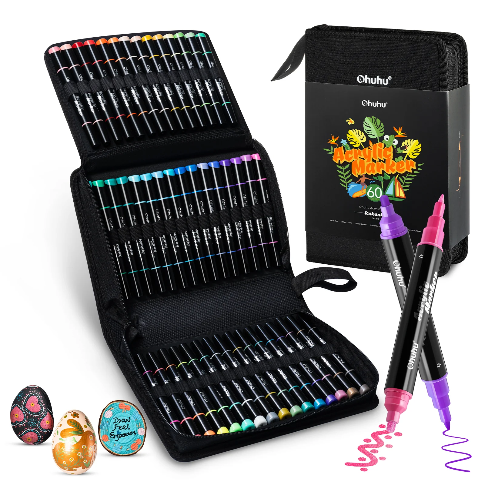 Ohuhu Dual Nib Waterproof Acrylic Pen 30 / 60 / 90 Colors - Kakaako - Image 17