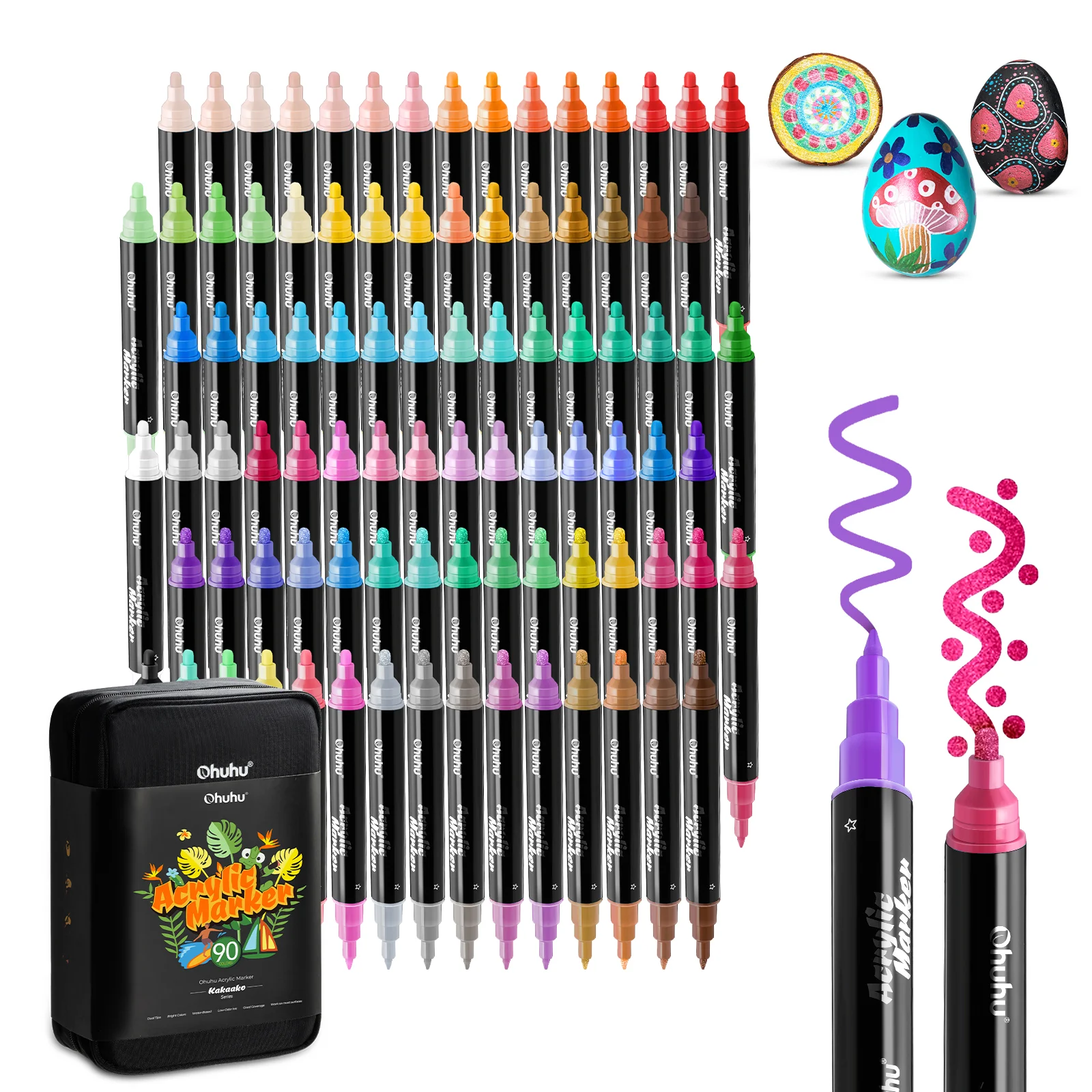 Ohuhu Dual Nib Waterproof Acrylic Pen 30 / 60 / 90 Colors - Kakaako - Image 20