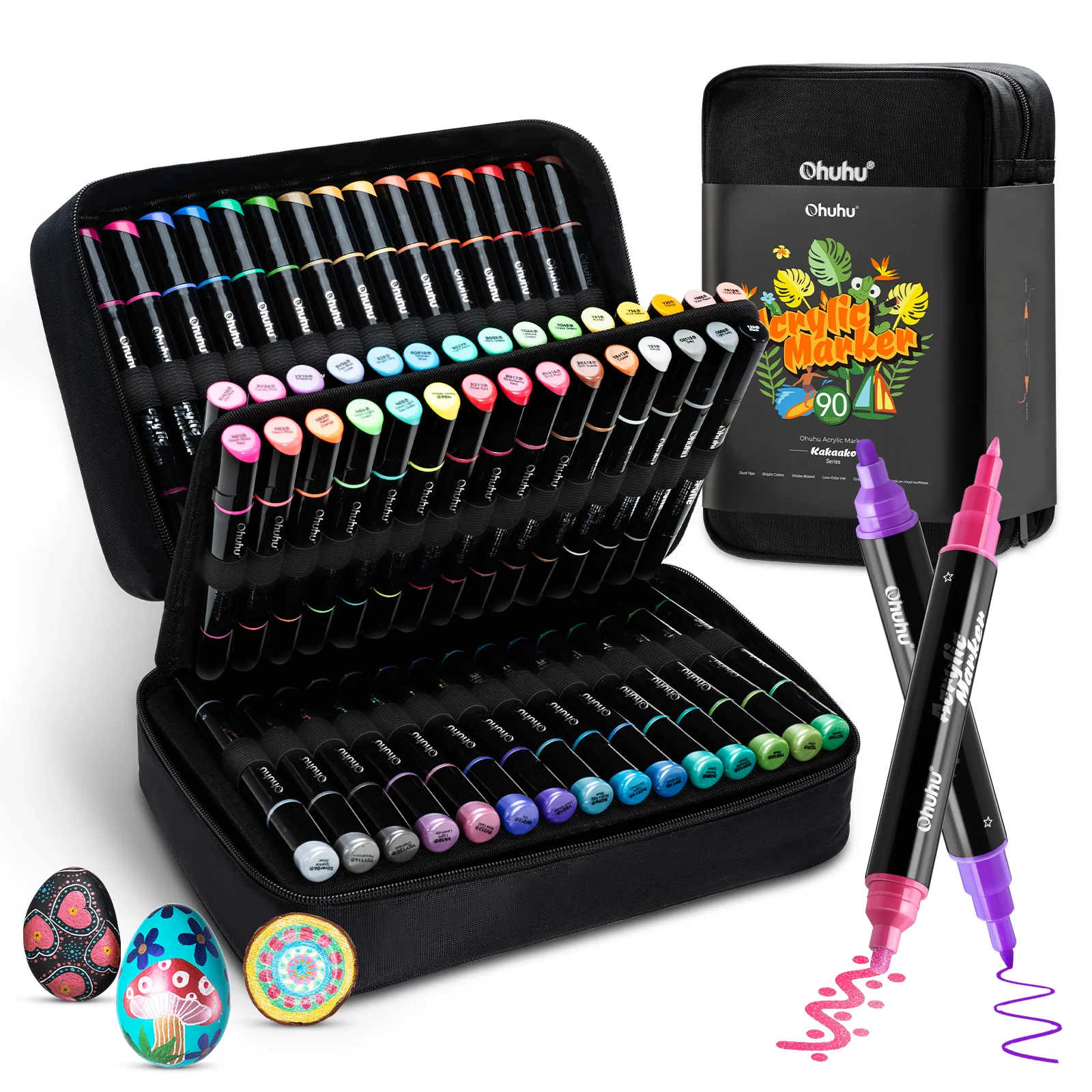 Ohuhu Dual Nib Waterproof Acrylic Pen 30 / 60 / 90 Colors - Kakaako - Image 21