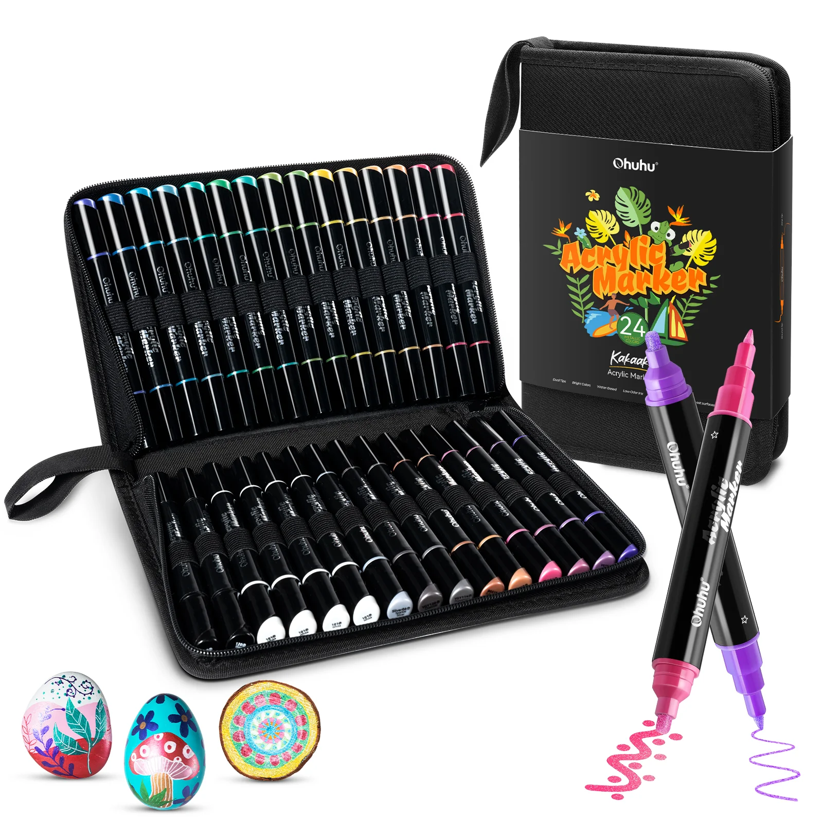 Ohuhu Dual Nib Waterproof Acrylic Pen 30 / 60 / 90 Colors - Kakaako - Image 8