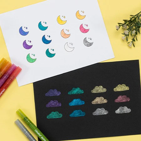 Ohuhu Water-Based Glitter Metallic Marker Pens, 12 Shimmer Colors - Image 15