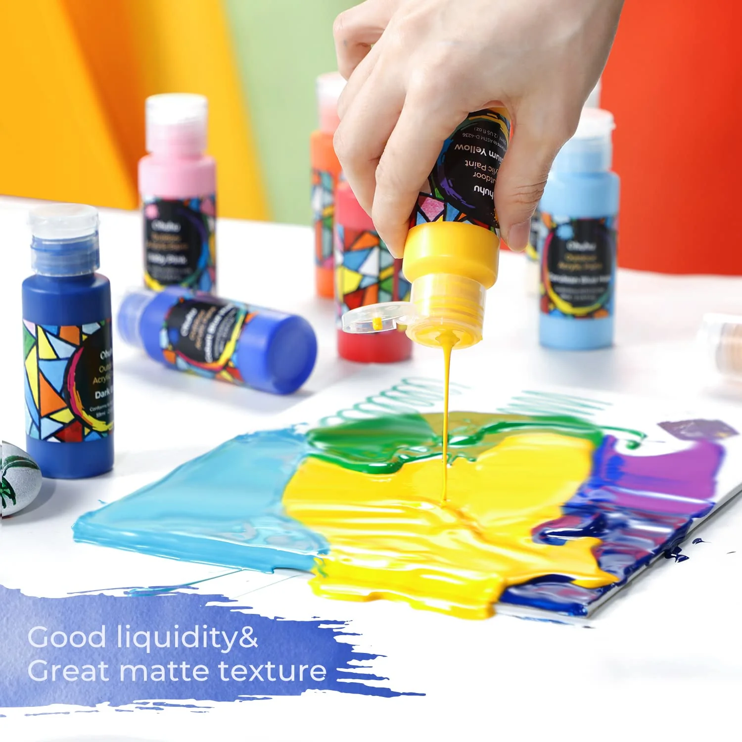 Ohuhu 24 Colors Art Craft Acrylic Paint Set - Image 8