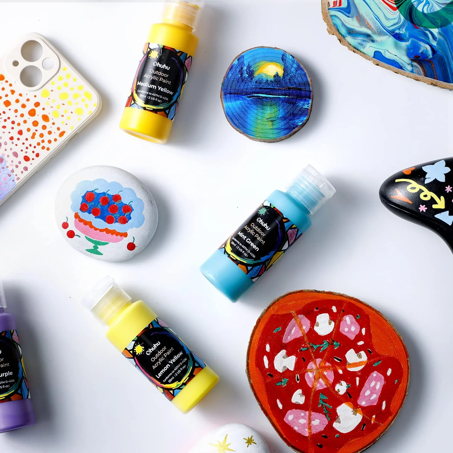 Ohuhu 24 Colors Art Craft Acrylic Paint Set - Image 9
