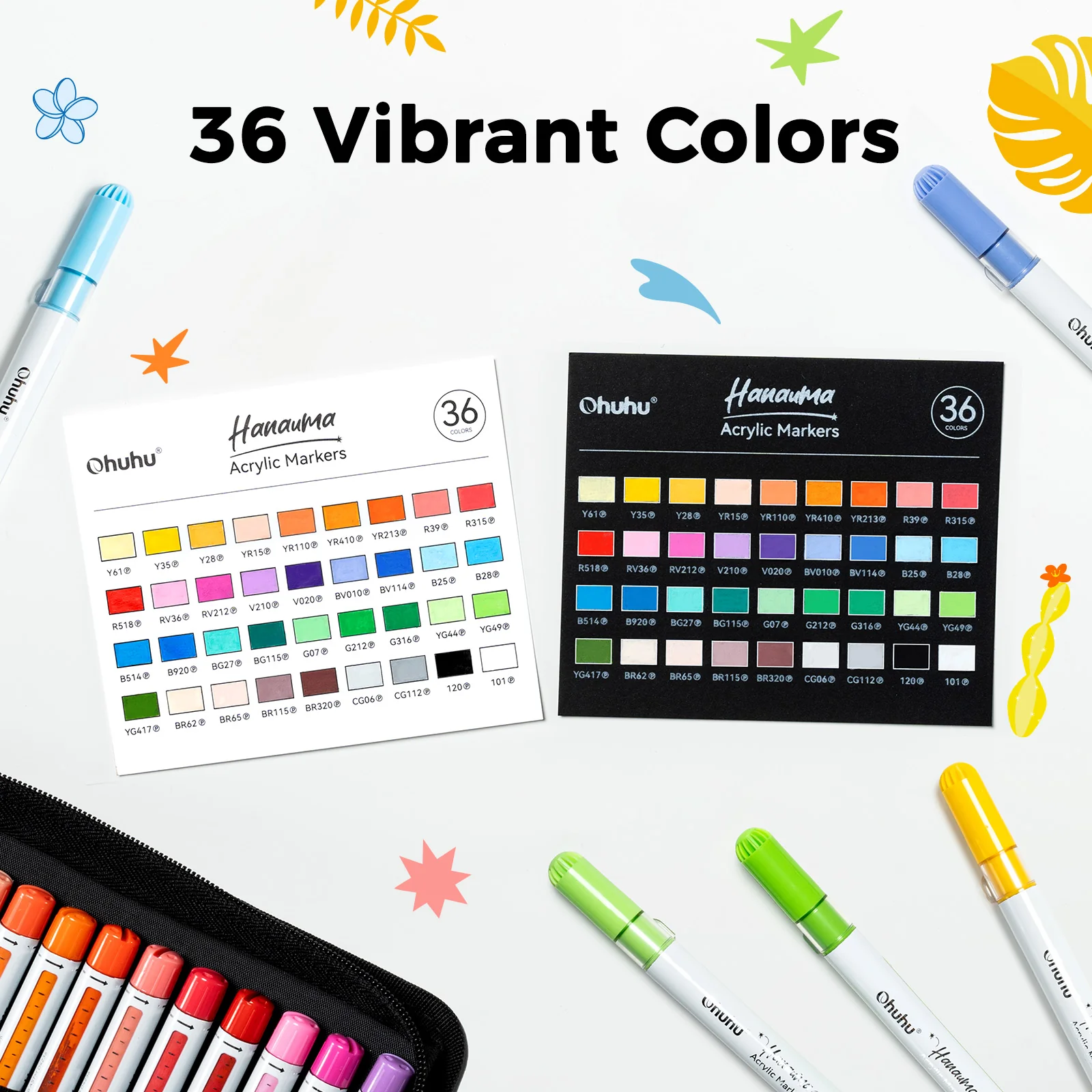 Ohuhu Acrylic Paint Markers Refillable 36 Colors – Hanauma - Image 6