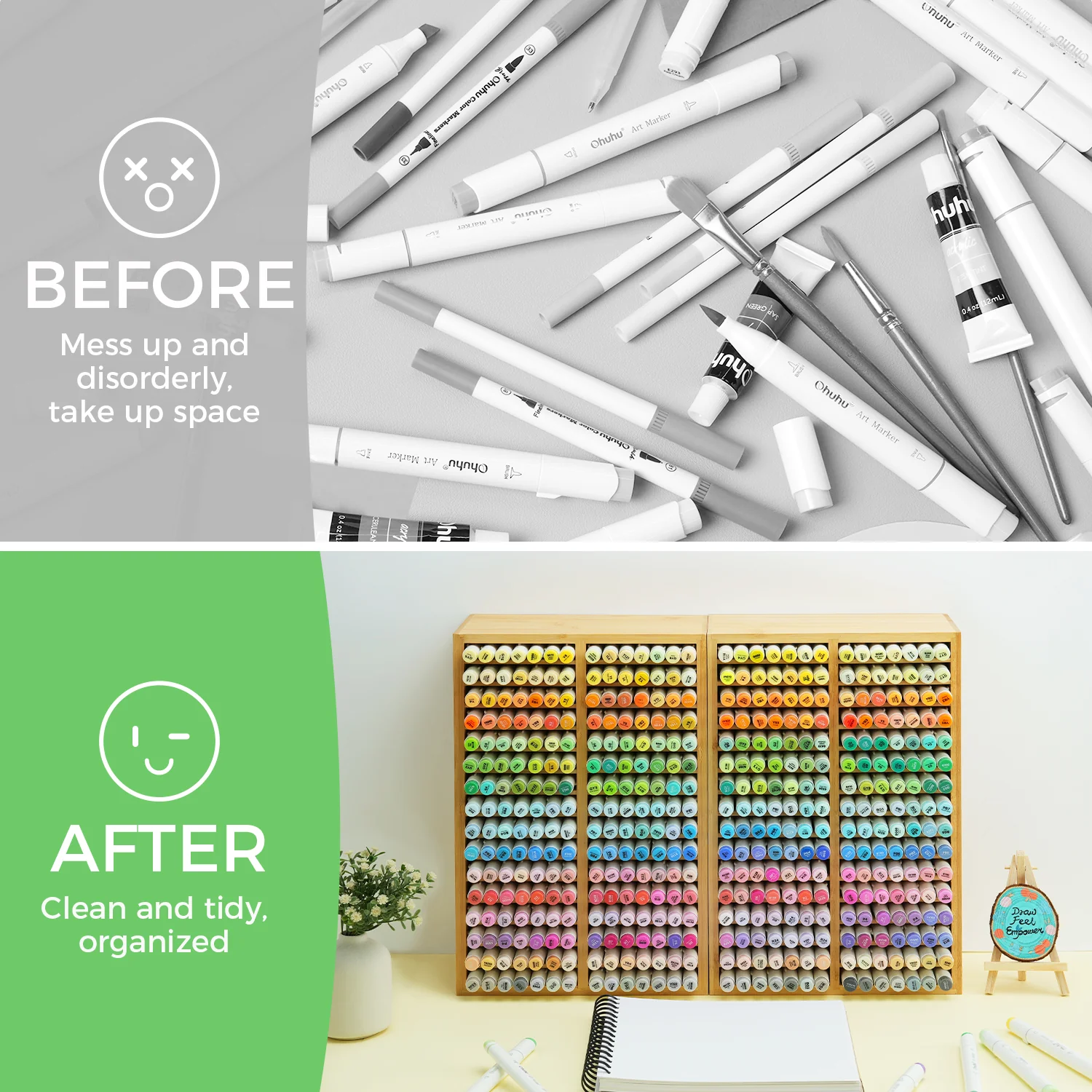 Ohuhu Bamboo Marker Organizer - Image 13