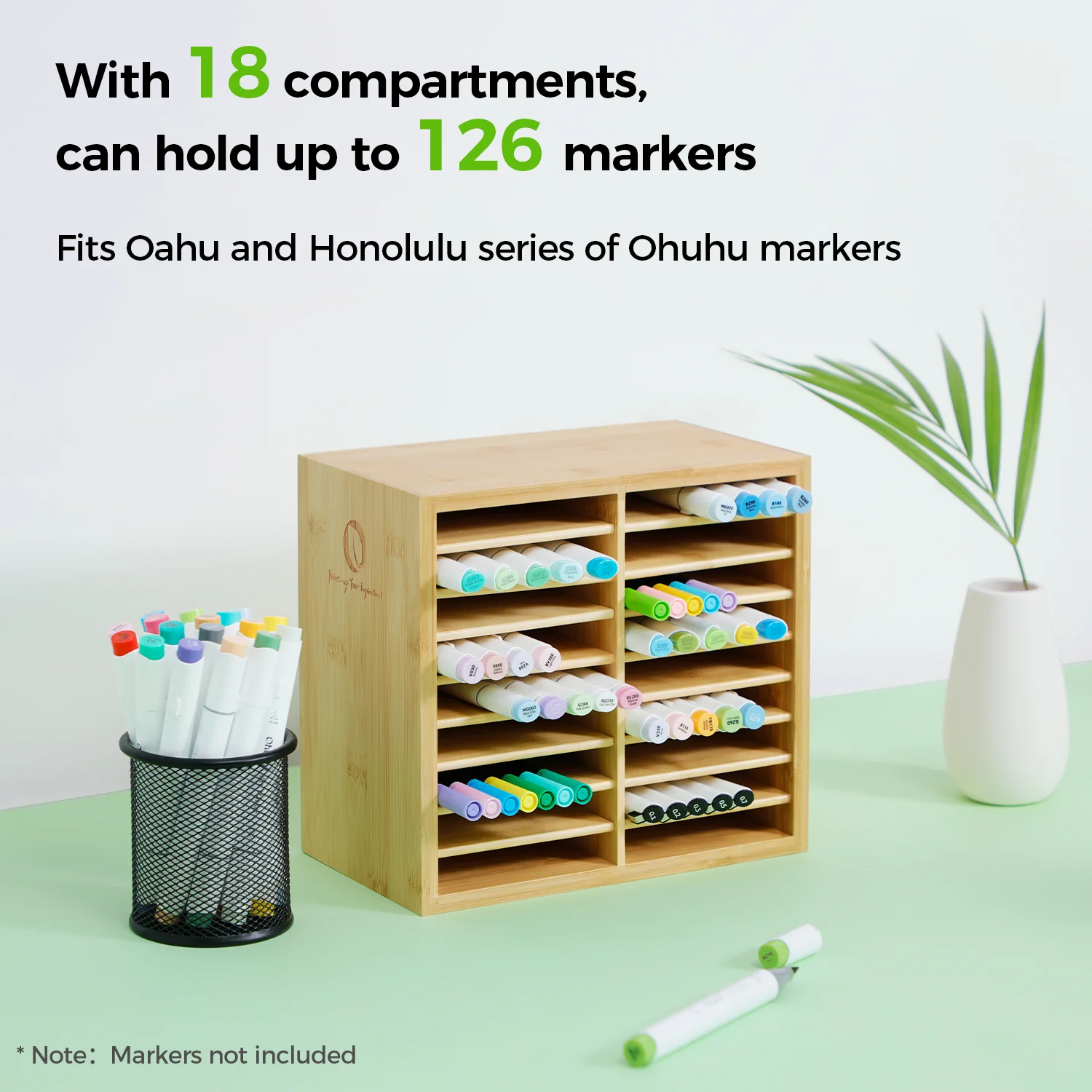 Ohuhu Bamboo Marker Organizer - Image 7