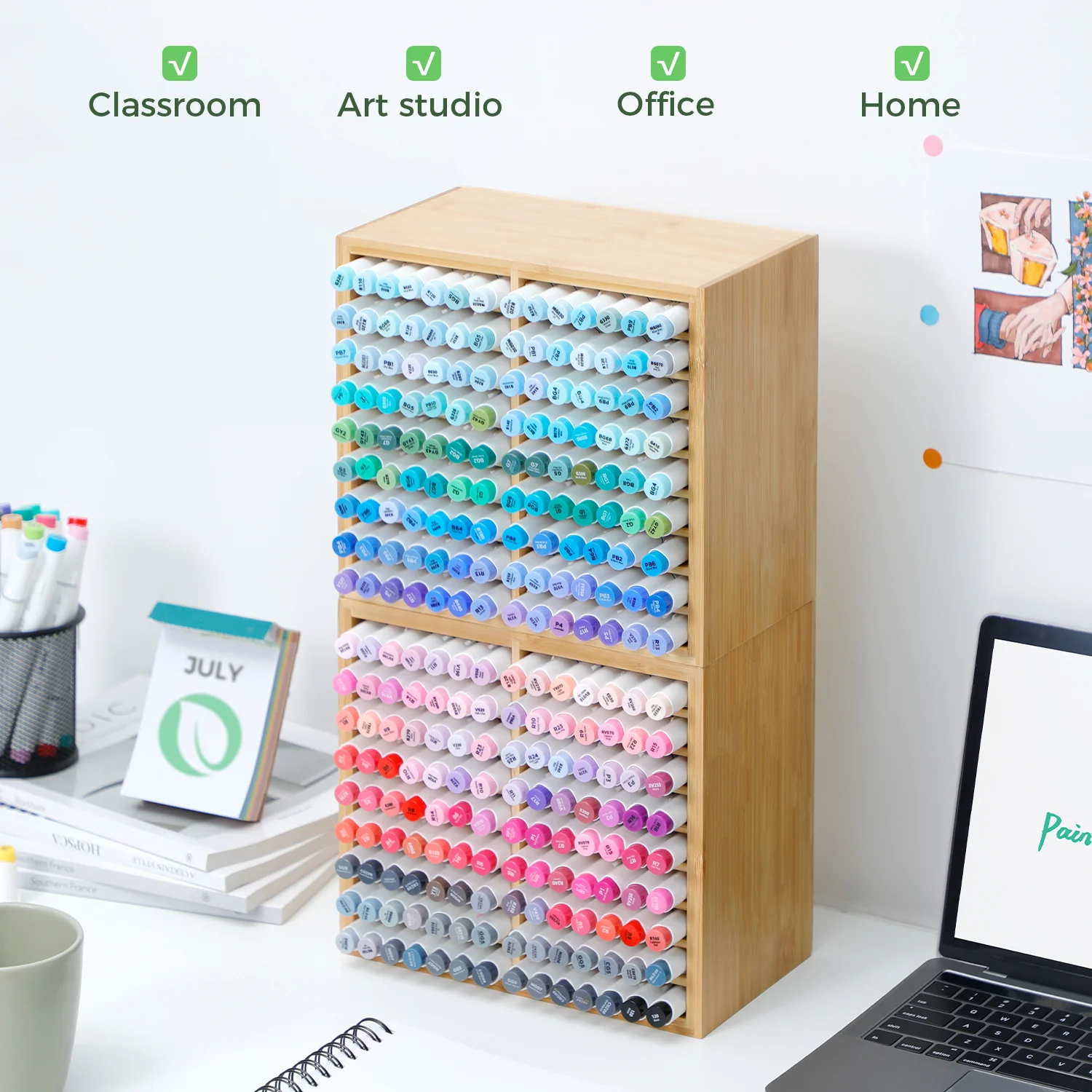 Ohuhu Bamboo Marker Organizer - Image 8