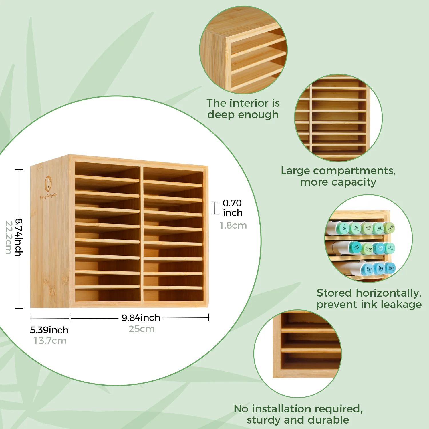 Ohuhu Bamboo Marker Organizer (Mexico Exclusive) - Image 9