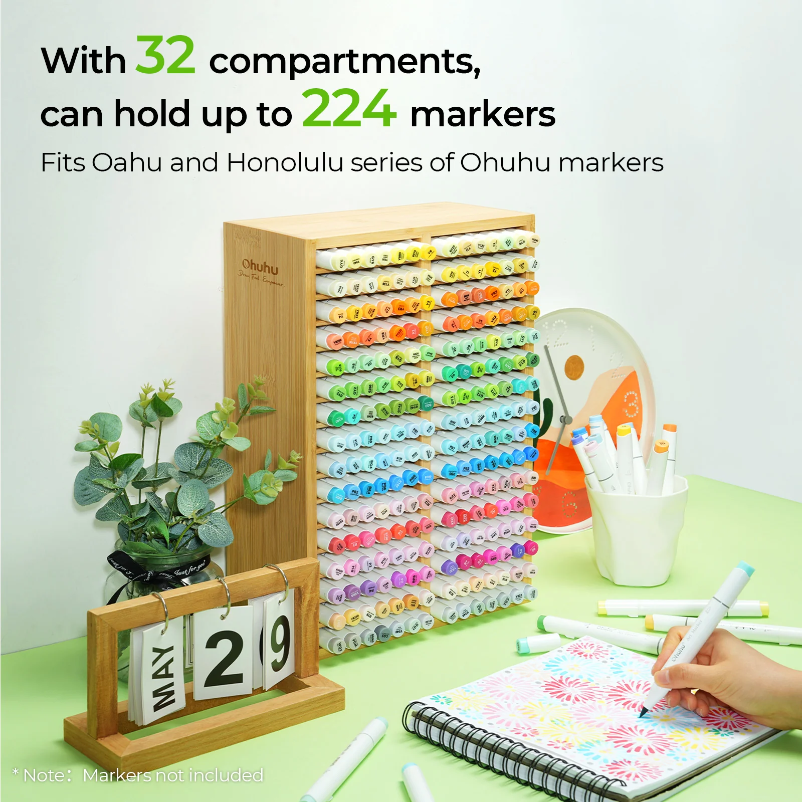 Ohuhu Bamboo Marker Organizer - Image 23