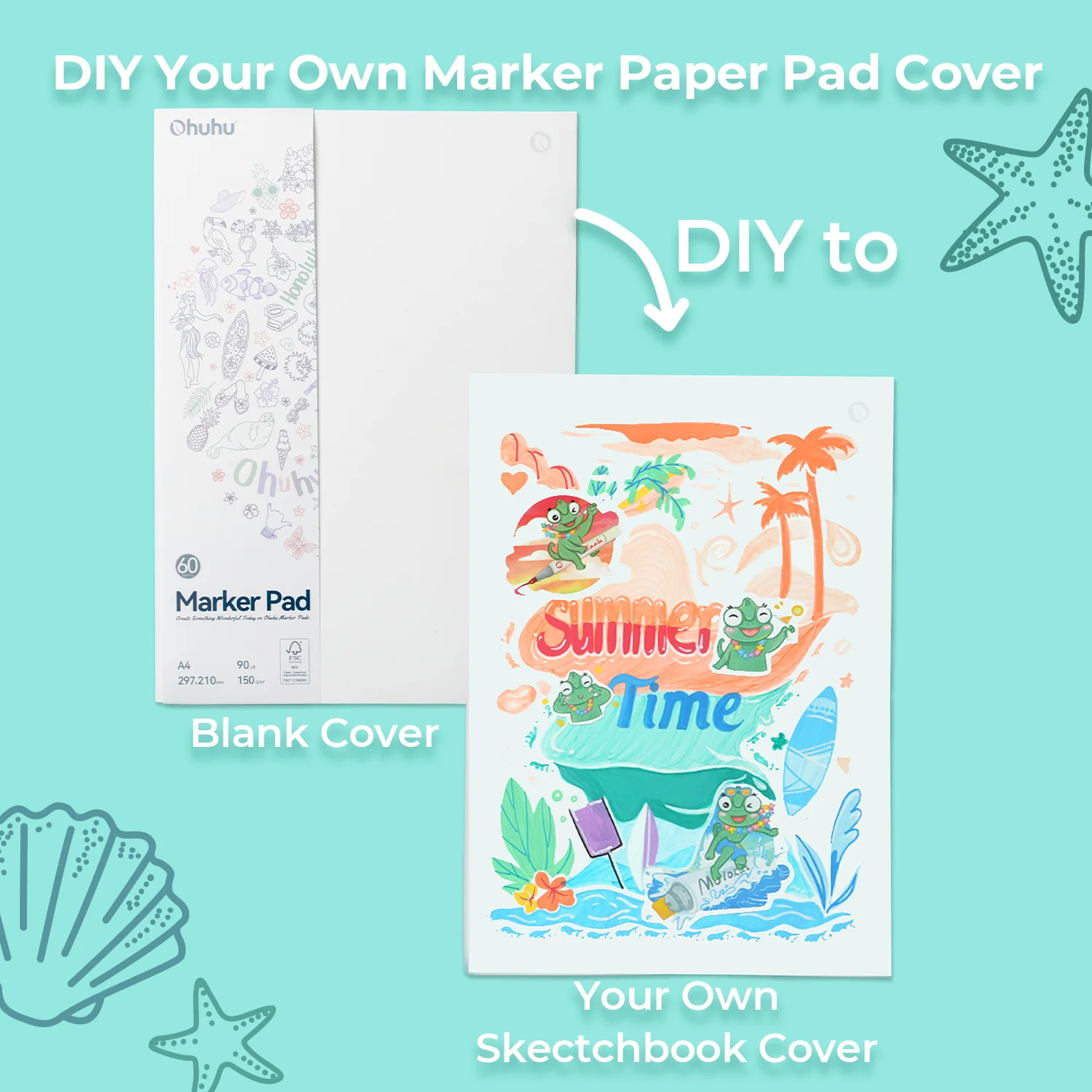 Ohuhu Bleedproof Double-Sided Marker Pad, Glue-Bound - Image 15