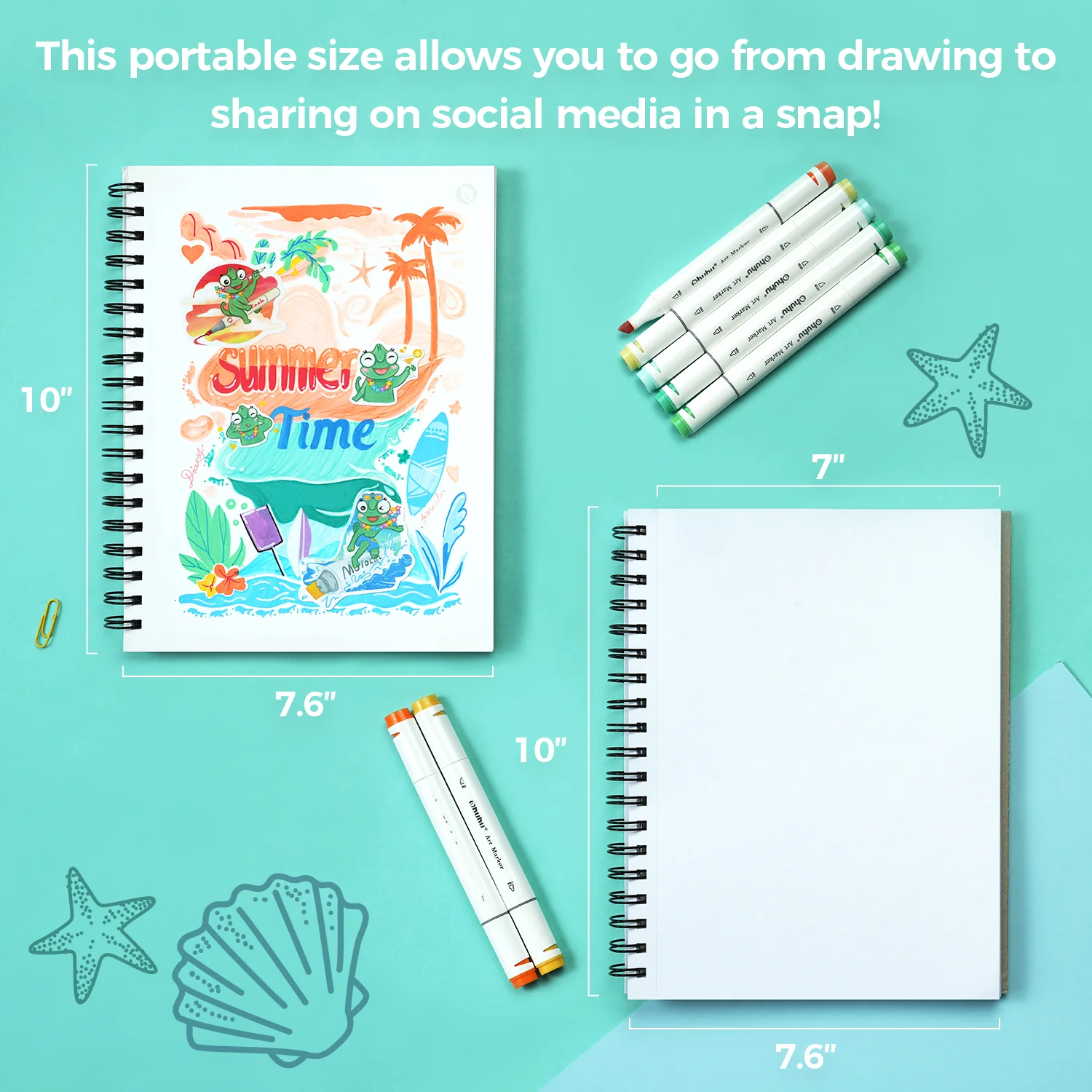 Ohuhu Bleedproof Double-Sided Marker Pad, Spiral-Bound - Image 13