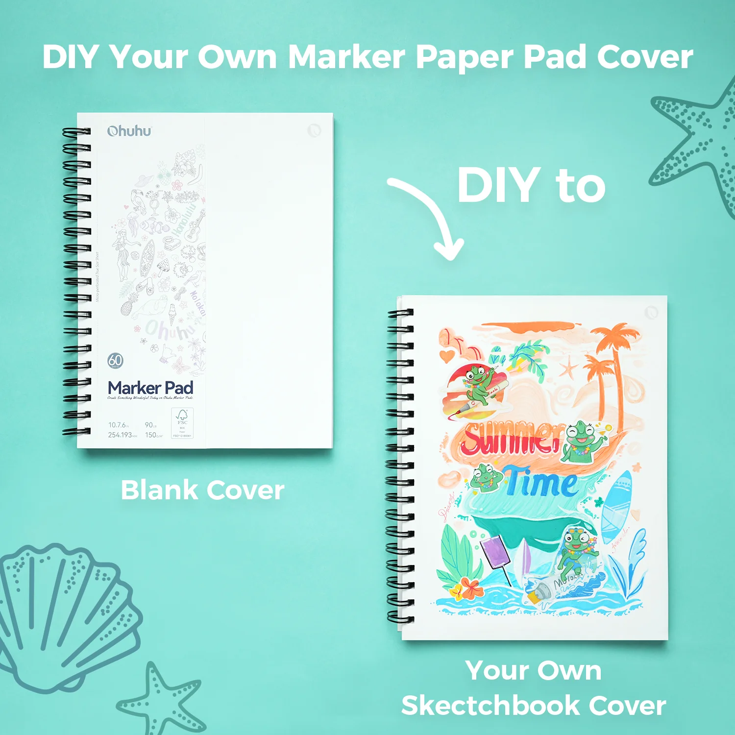Ohuhu Bleedproof Double-Sided Marker Pad, Spiral-Bound - Image 16