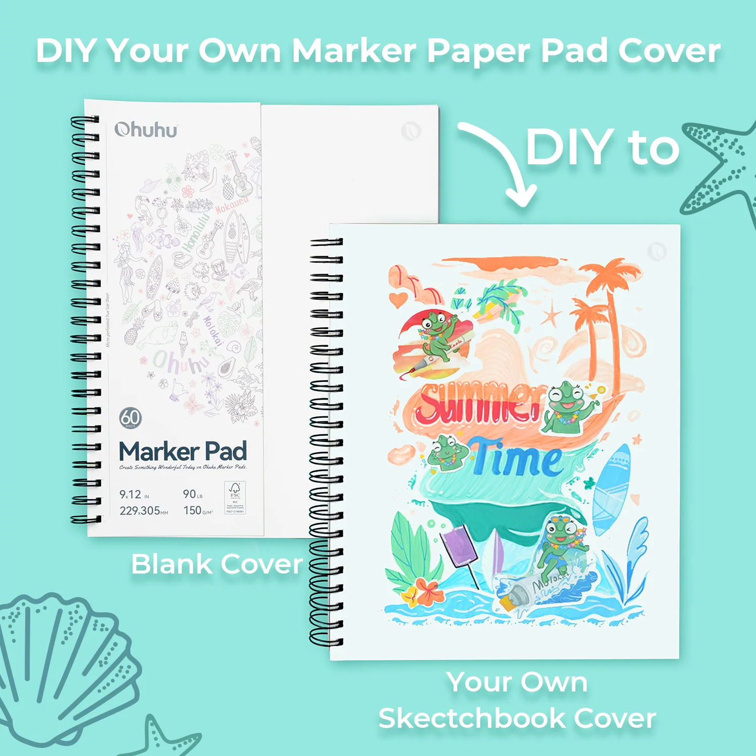 Ohuhu Bleedproof Double-Sided Marker Pad, Spiral-Bound - Image 28