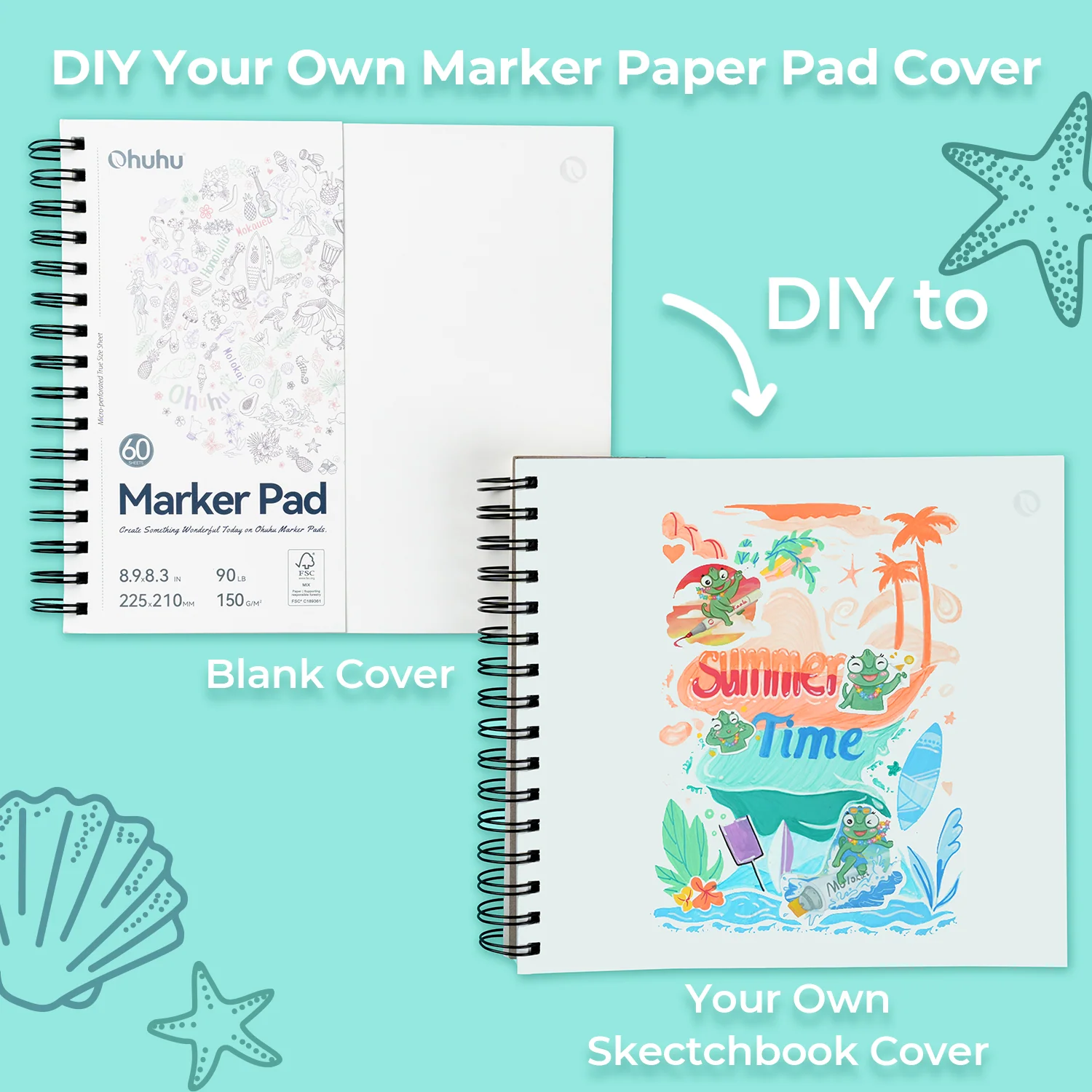 Ohuhu Bleedproof Double-Sided Marker Pad, Spiral-Bound - Image 29