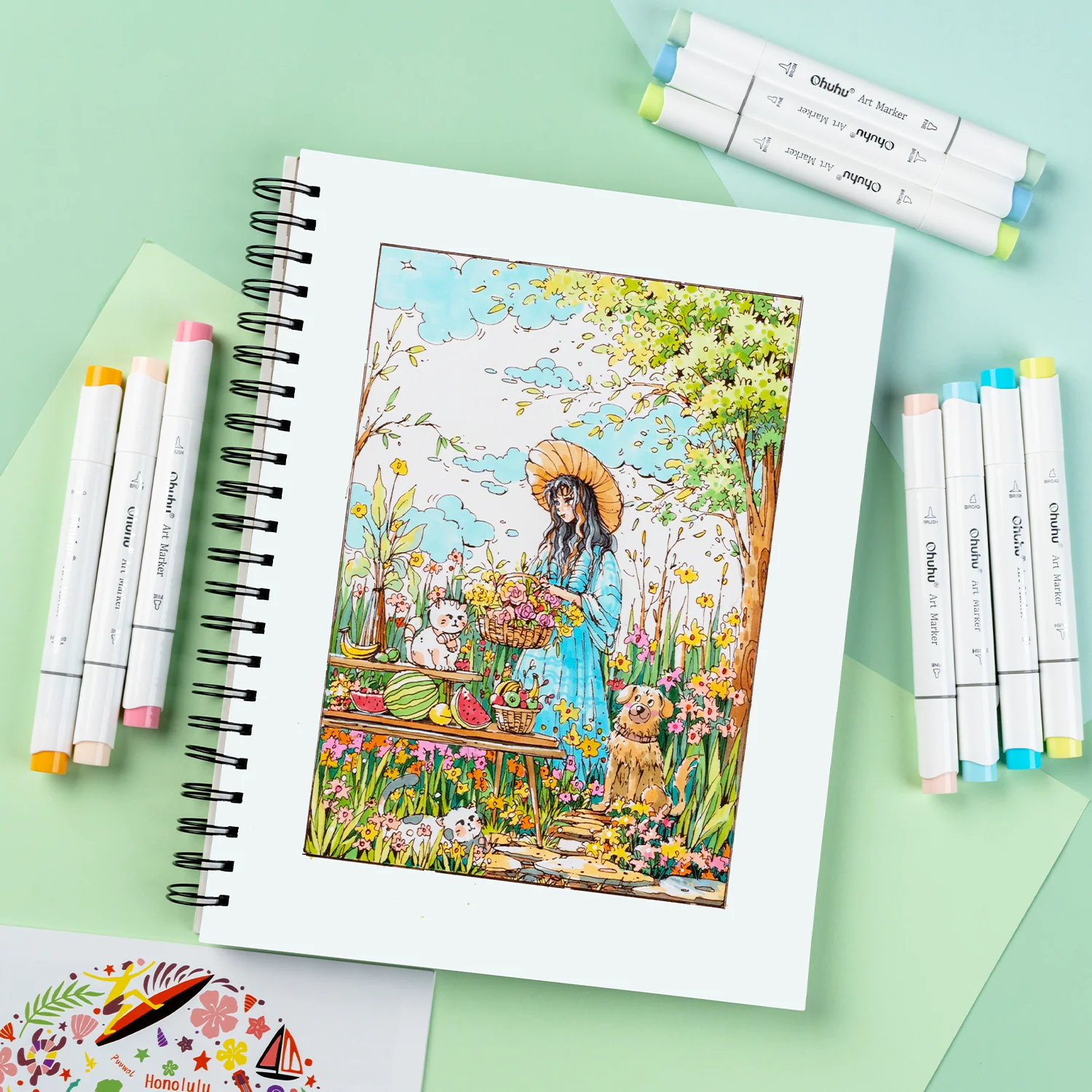 Ohuhu Bleedproof Double-Sided Marker Pad, Spiral-Bound - Image 35