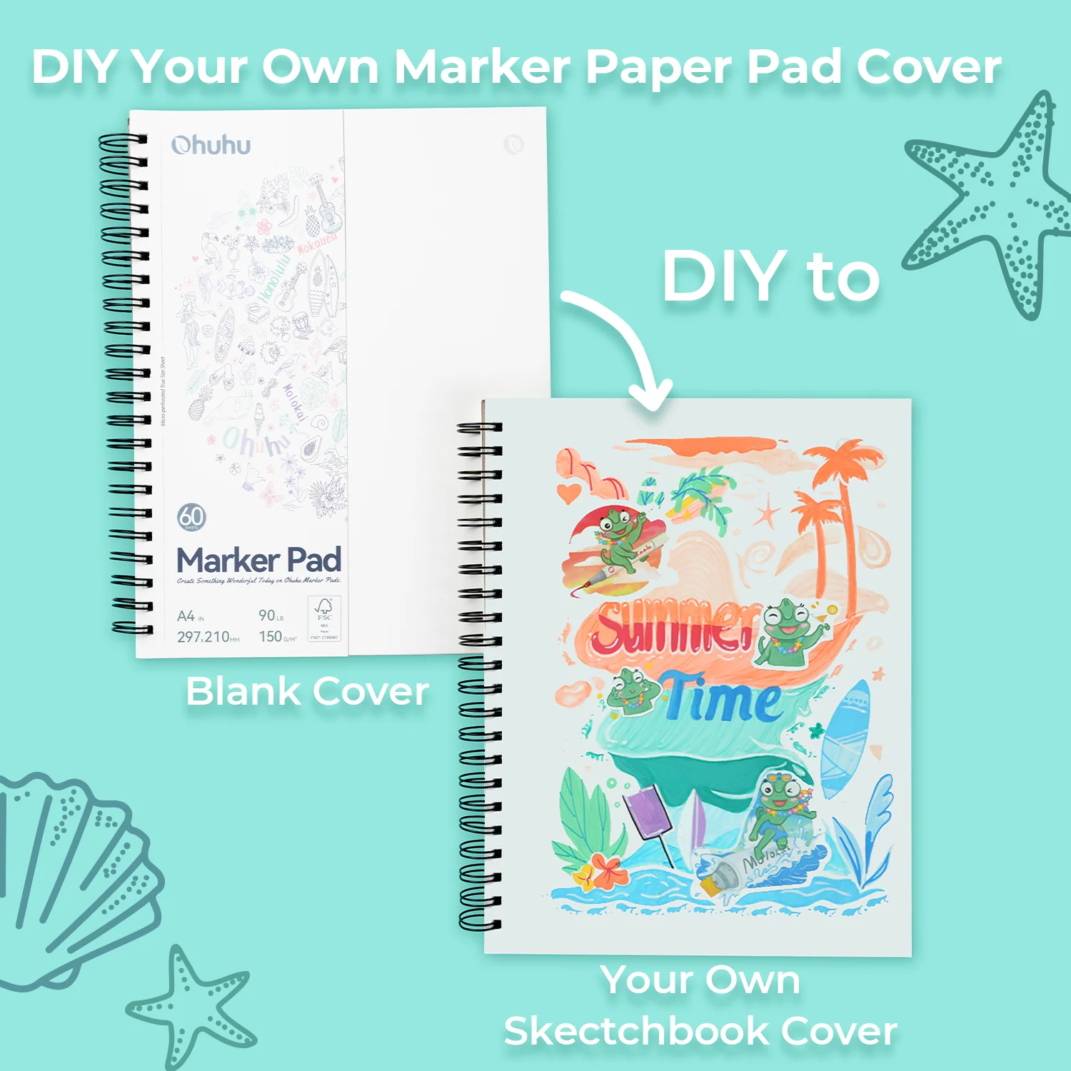 Ohuhu Bleedproof Double-Sided Marker Pad, Spiral-Bound - Image 37