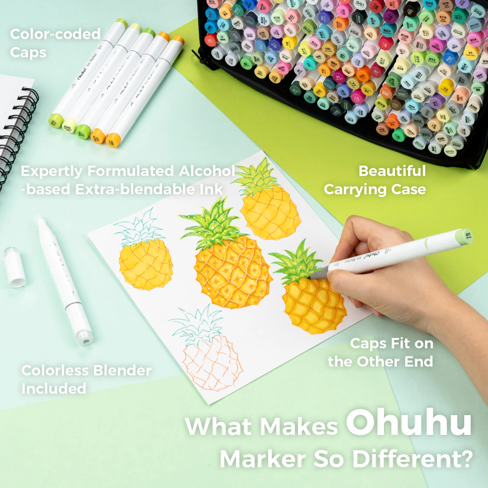 Ohuhu Honolulu Brush Markers - Large Set - Image 20