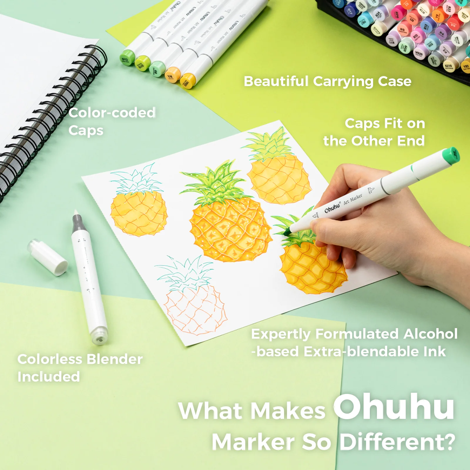 Ohuhu Honolulu Brush Markers - Large Set - Image 22