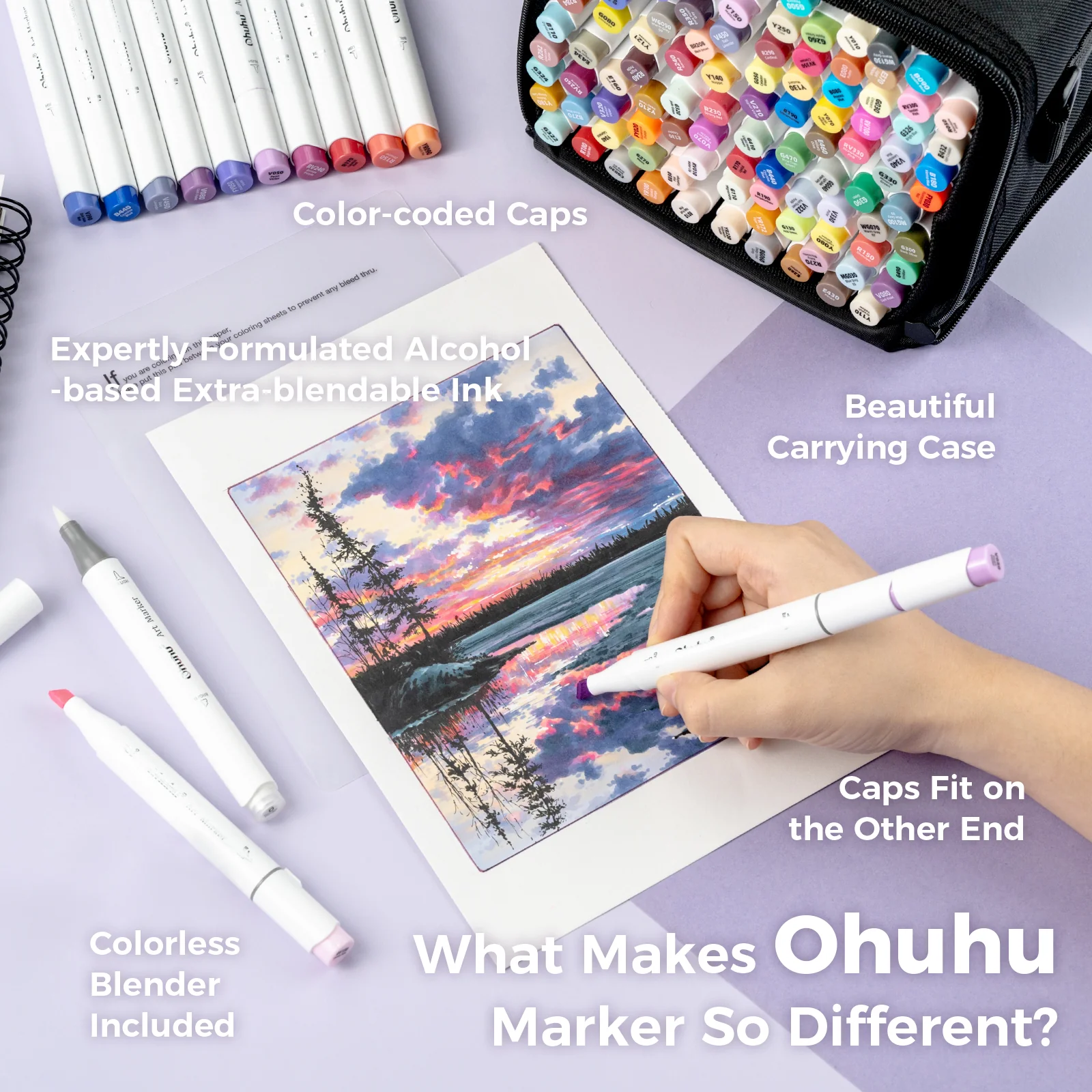Ohuhu Honolulu Brush Markers - Large Set - Image 40