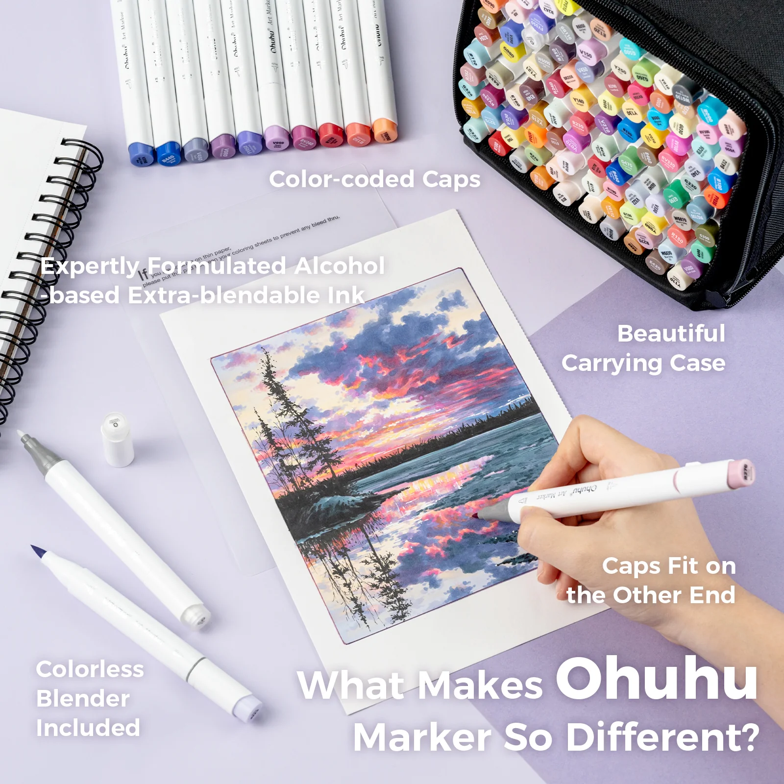 Ohuhu Honolulu Brush Markers - Large Set - Image 44