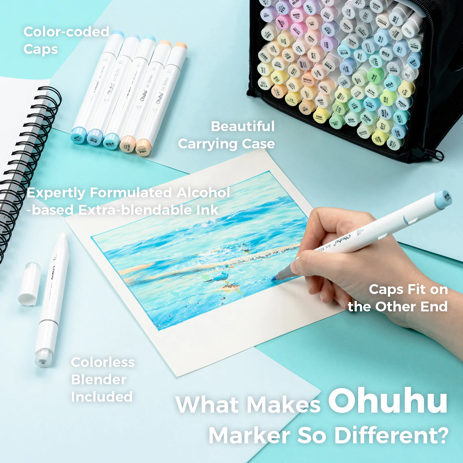 Ohuhu Honolulu Brush Markers - Large Set - Image 58