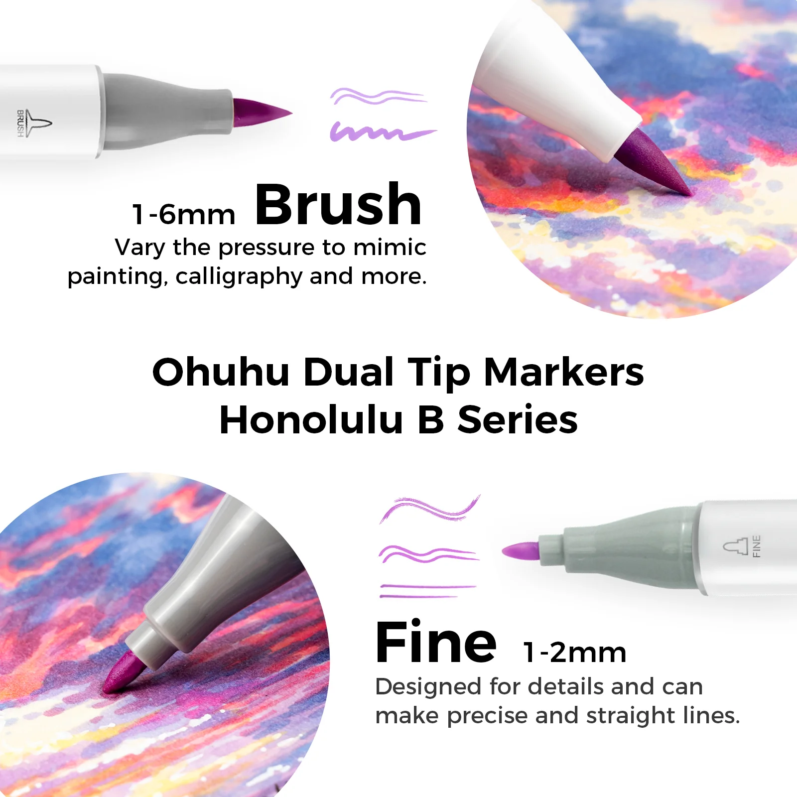 Ohuhu Honolulu Brush Markers - Large Set - Image 60
