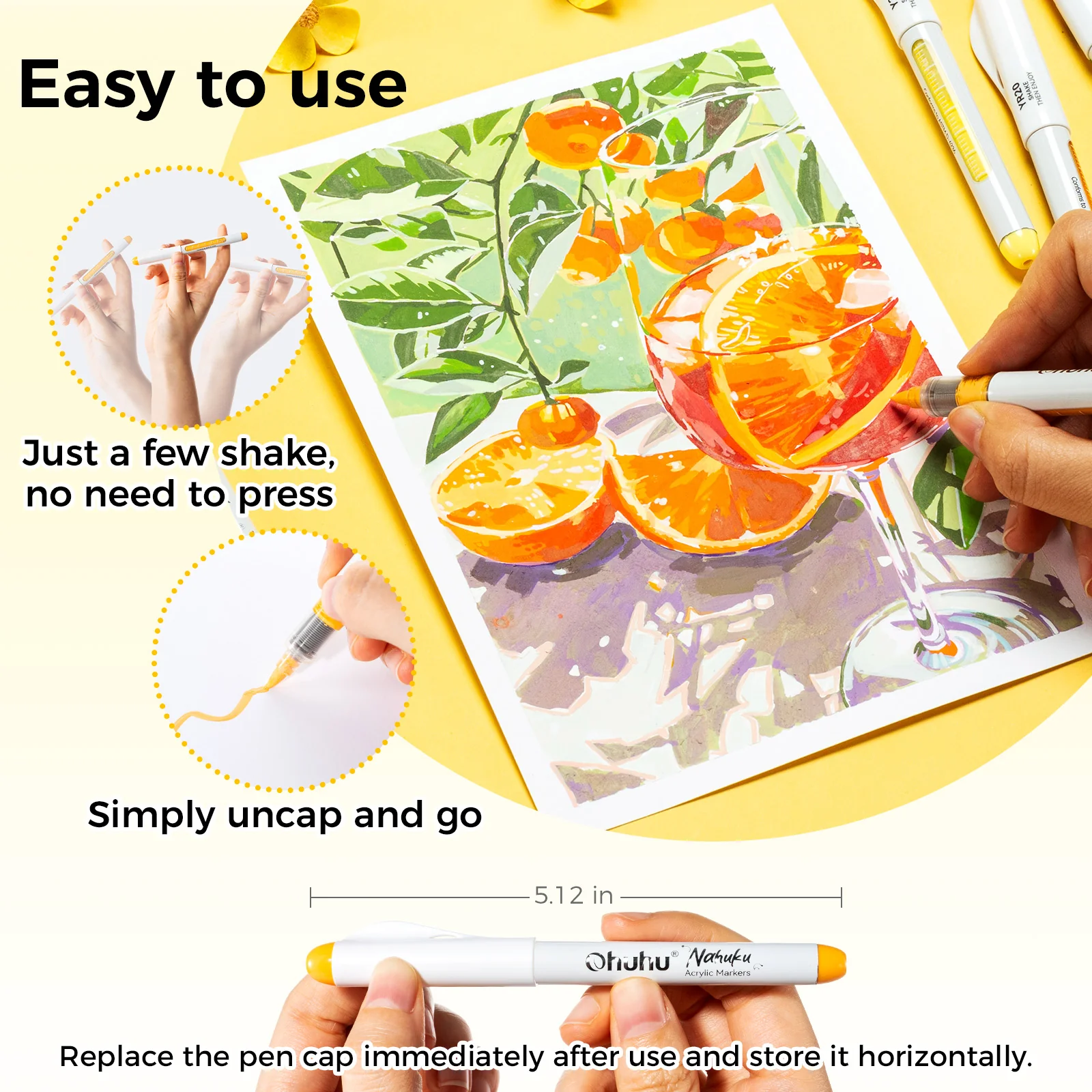 Ohuhu Direct-ink Acrylic Markers 24 Colors - Nahuku - Image 9