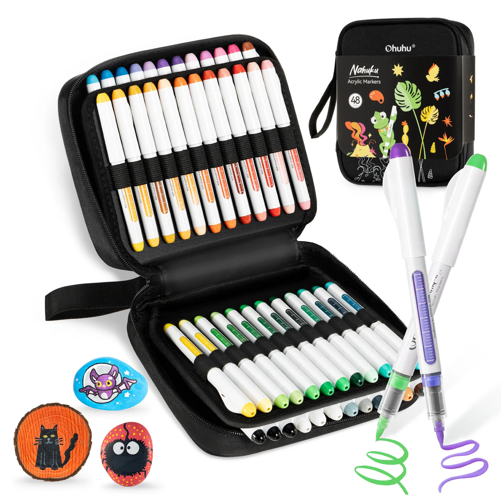 Ohuhu Direct-ink Acrylic Markers 48 Pack- Nahuku - Image 10