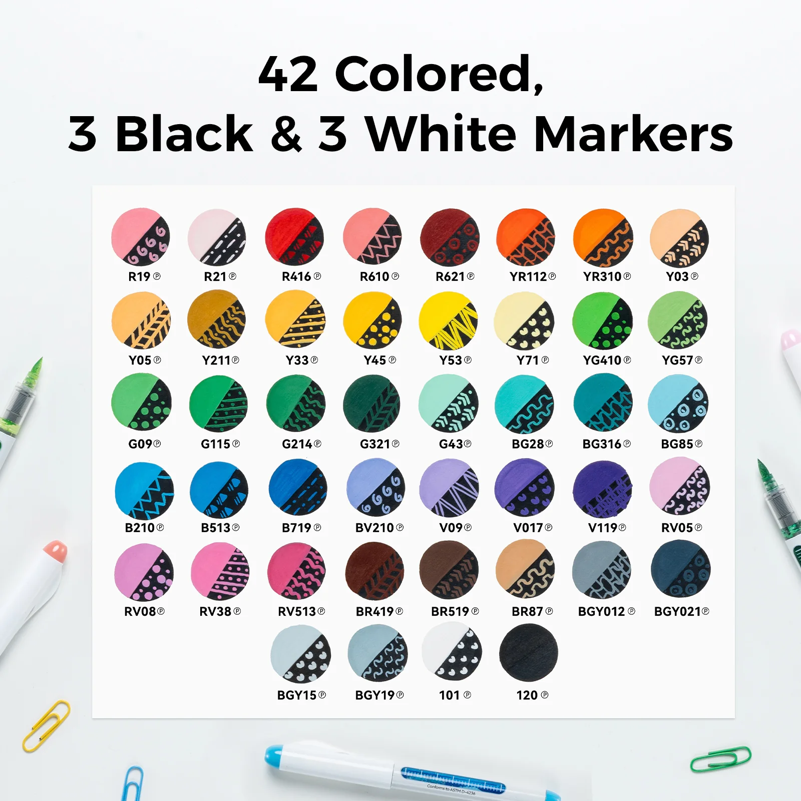 Ohuhu Direct-ink Acrylic Markers 48 Pack- Nahuku - Image 4
