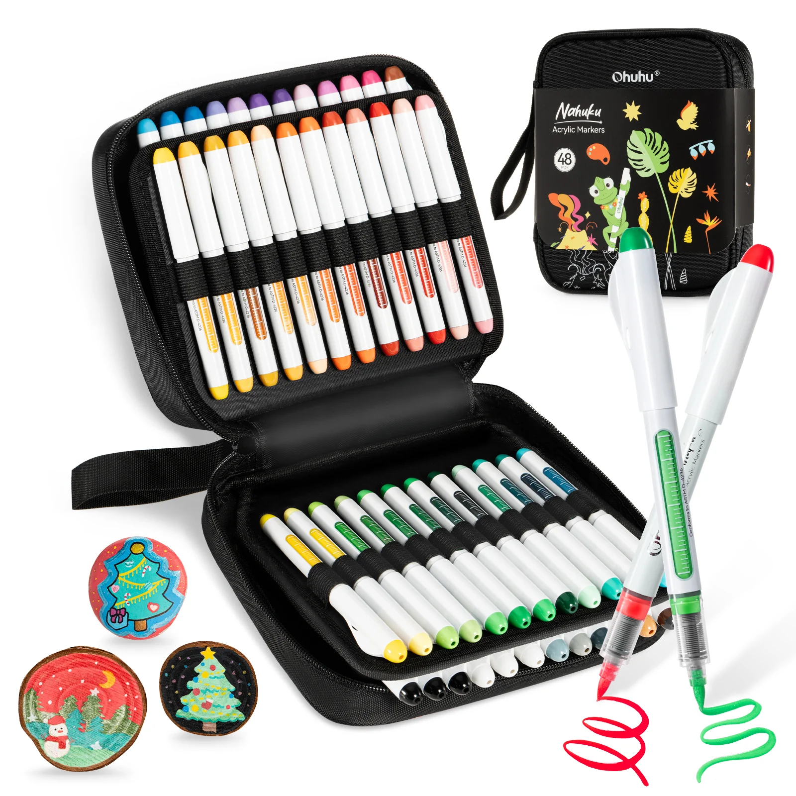 Ohuhu Direct-ink Acrylic Markers 48 Pack- Nahuku - Image 9