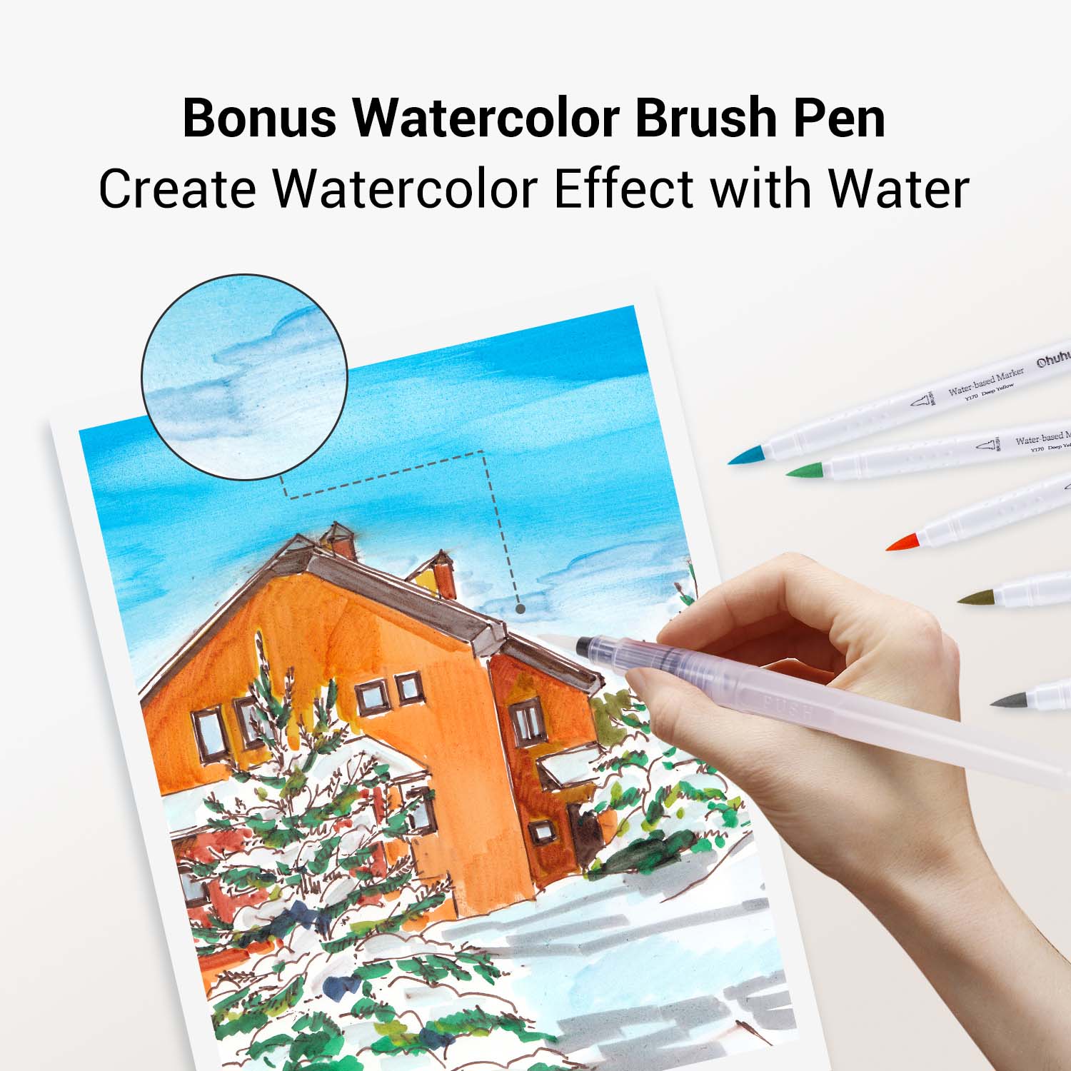 Ohuhu Dual Brush Pen Art Markers, Brush & Fine(US Exclusive) - Image 4