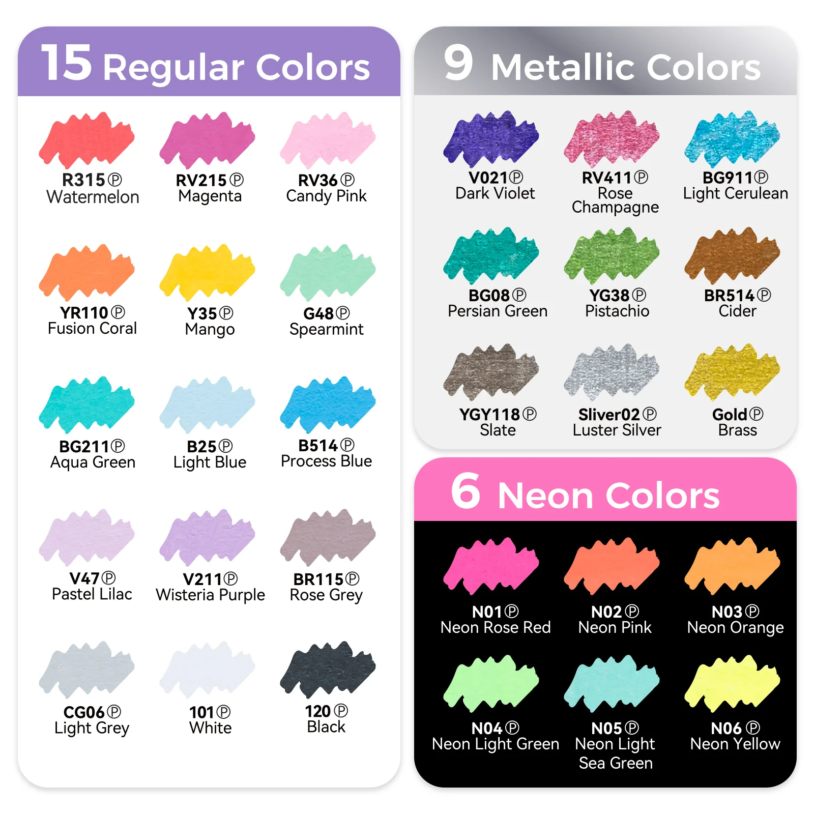 Ohuhu Dual Nib Waterproof Acrylic Pen 30 / 60 / 90 Colors - Kakaako - Image 23