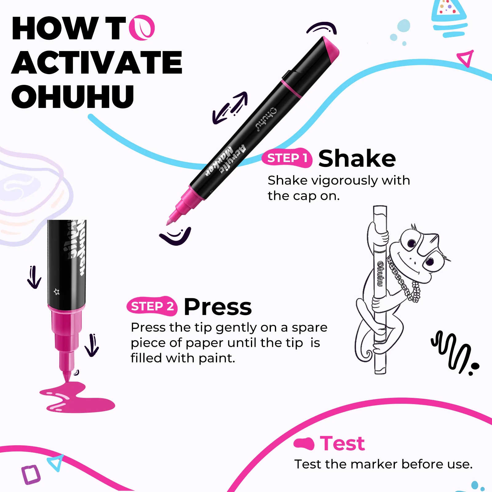 Ohuhu Dual Nib Waterproof Acrylic Pen 30 / 60 / 90 Colors - Kakaako - Image 3