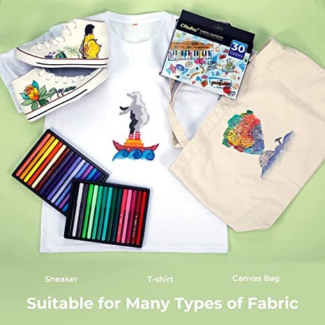 Ohuhu Fabric 30 Color Markers Permanent for Clothes (US Exclusive) - Image 5