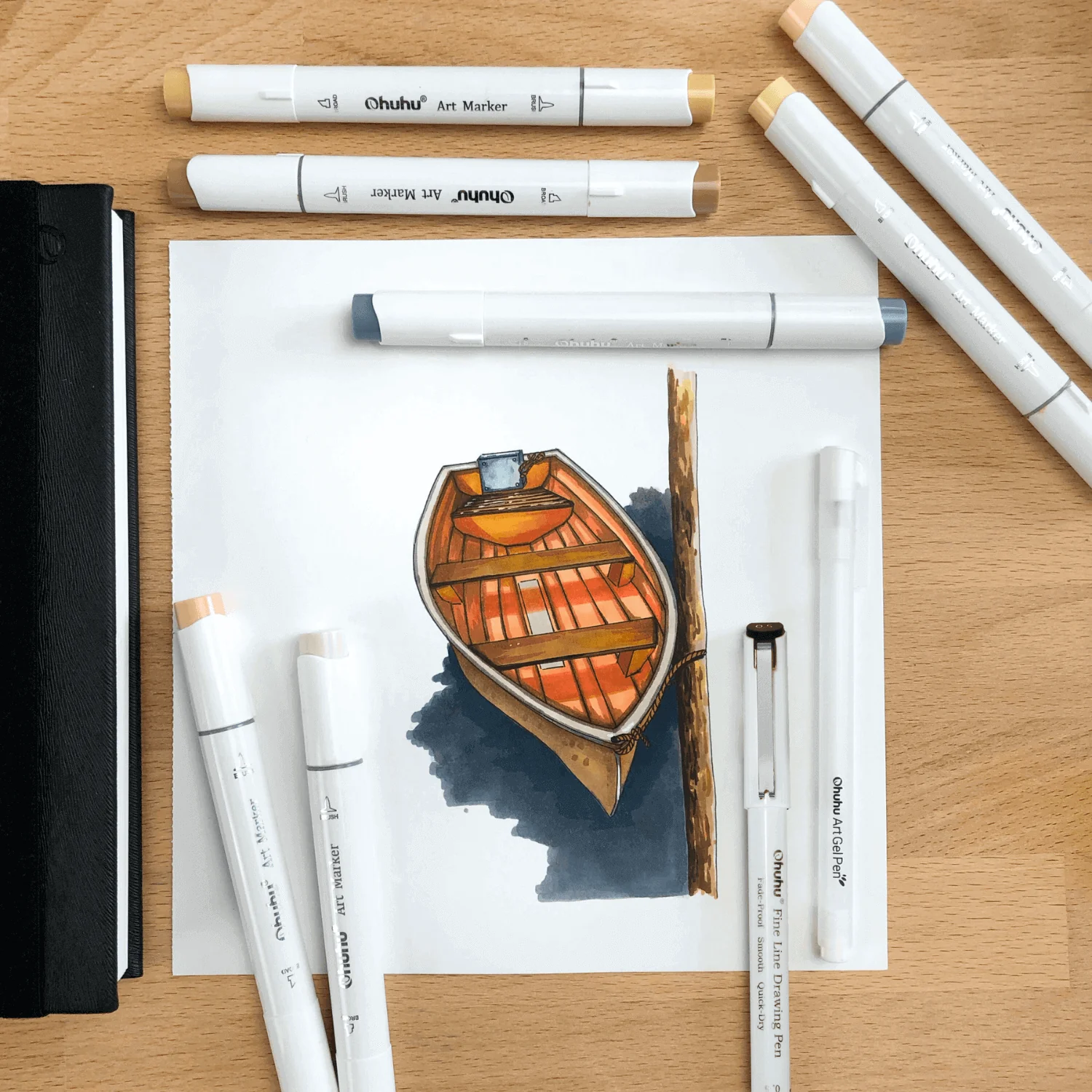 Ohuhu Fineliner Drawing Pen, 8 Pack - Image 6