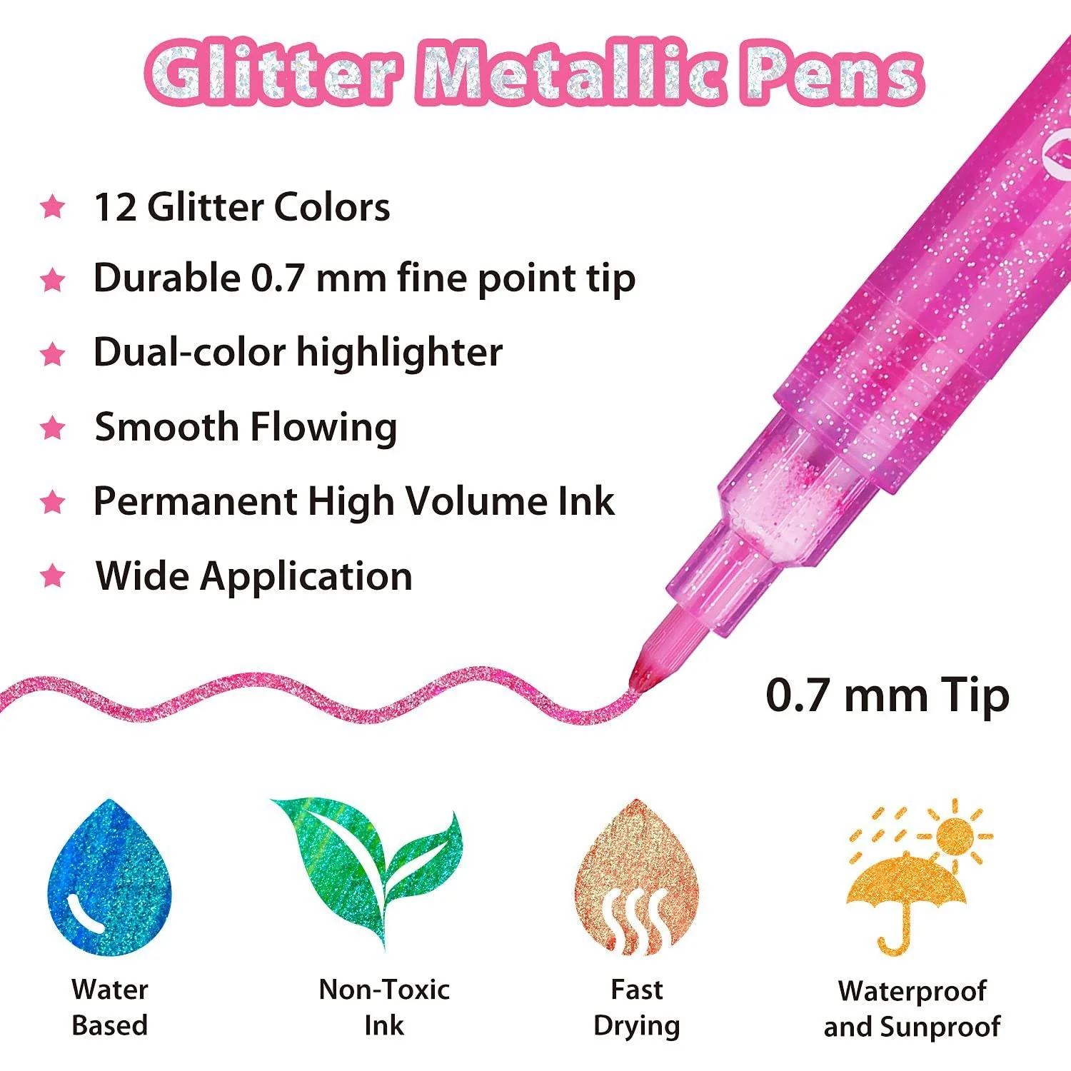 Ohuhu Glitter Metallic Marker Pens (Australia Domestic Shipping) - Image 4