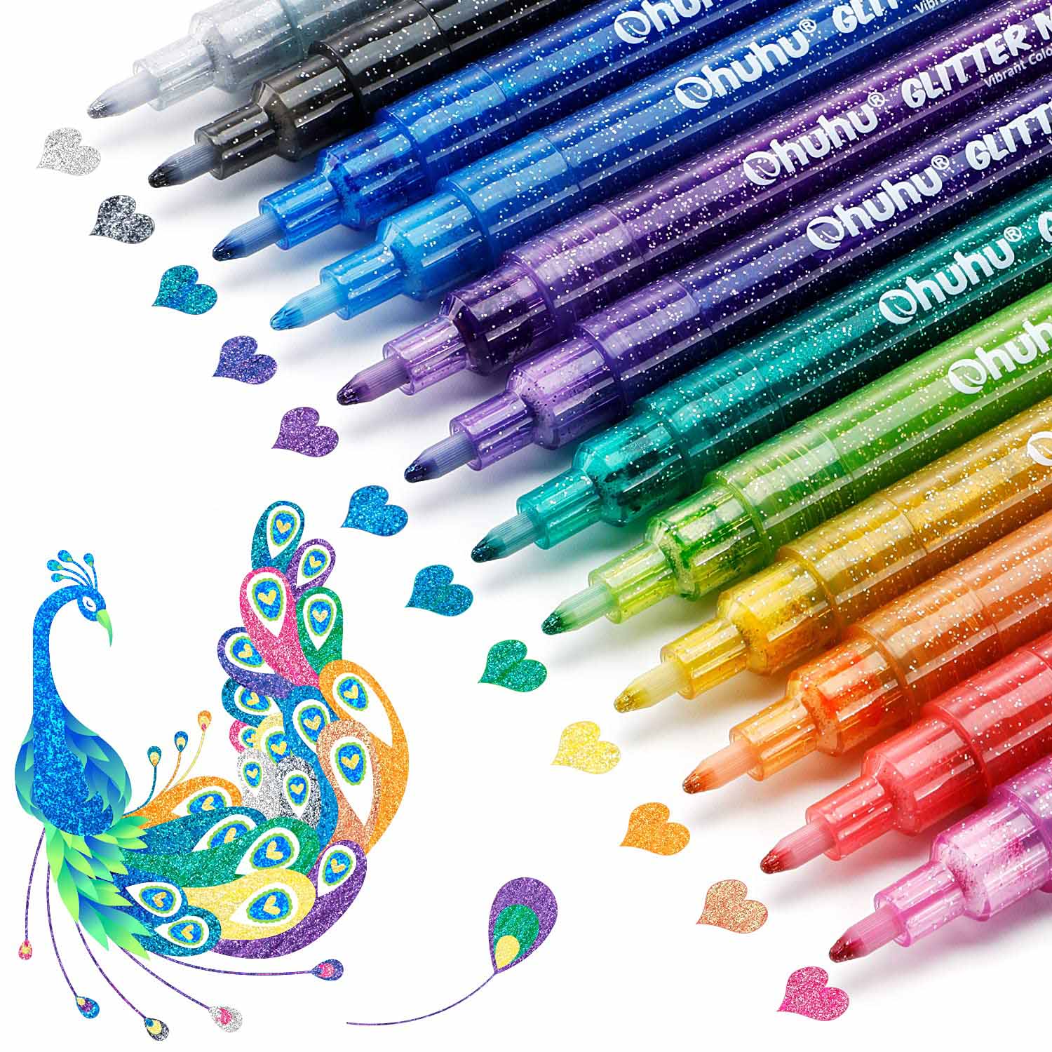 Ohuhu Glitter Metallic Marker Pens (Europe Only) - Image 2