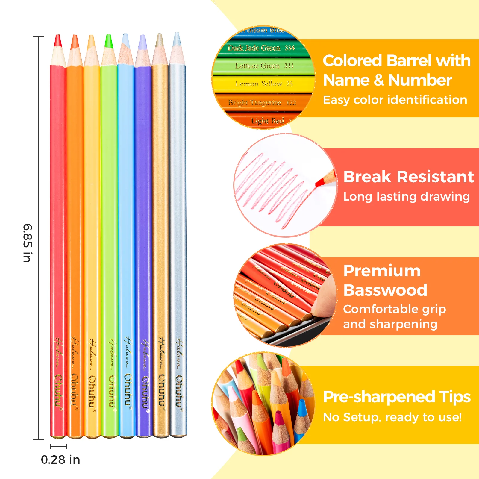 Ohuhu Halawa Series 72 Colors Oil-based Colored Pencils - Image 3