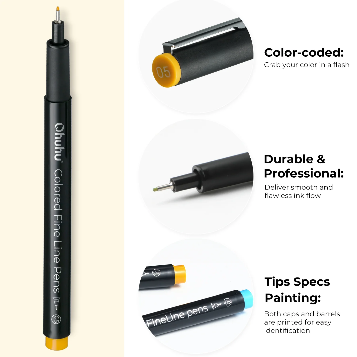 Ohuhu Hana Highway Fineliner Drawing Pens,18 Pack - Image 3