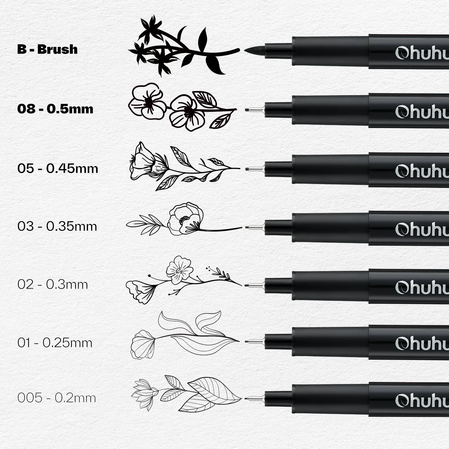 Ohuhu Hana Highway Fineliner Drawing Pens,18 Pack (Europe Only) - Image 3
