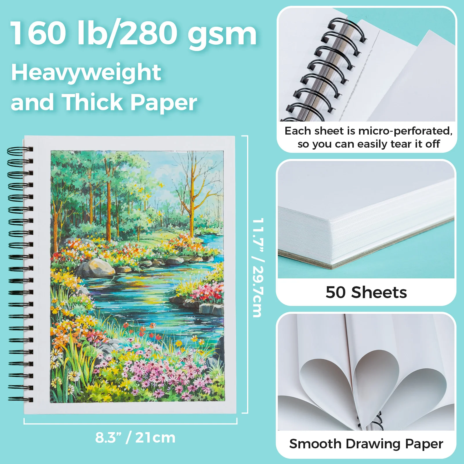 Ohuhu Heavyweight Bleedproof Double-Sided Marker Pad, Spiral-Bound - Kamakou - Image 37