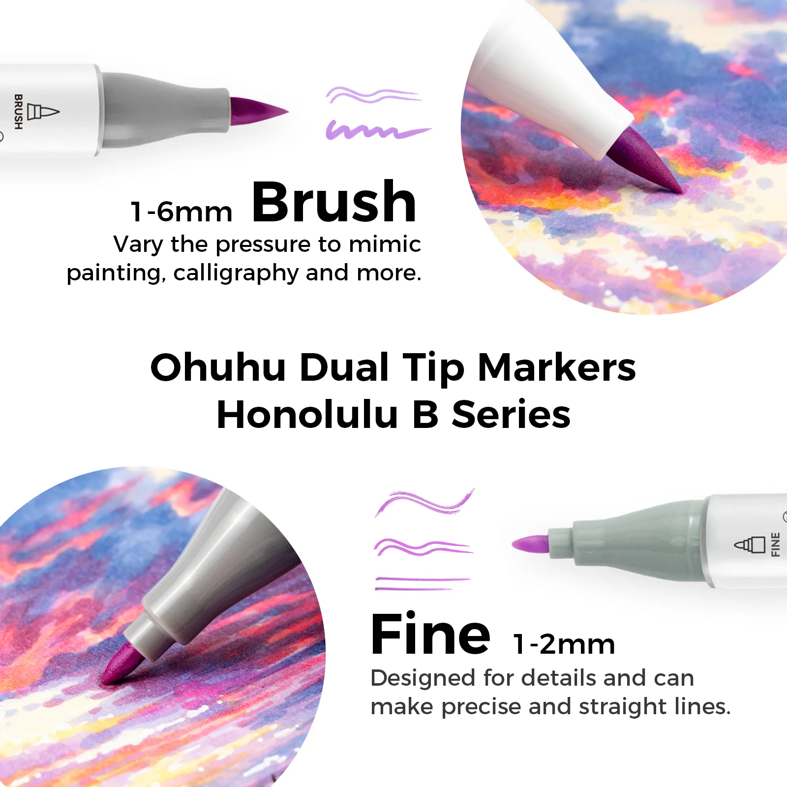 Ohuhu Honolulu Brush Markers - Large Set - Image 67