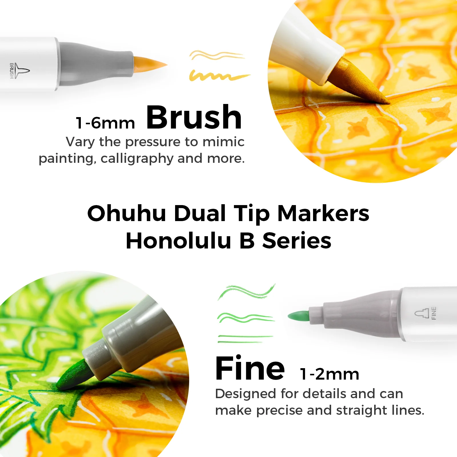 Ohuhu Honolulu Brush Markers - Large Set - Image 59