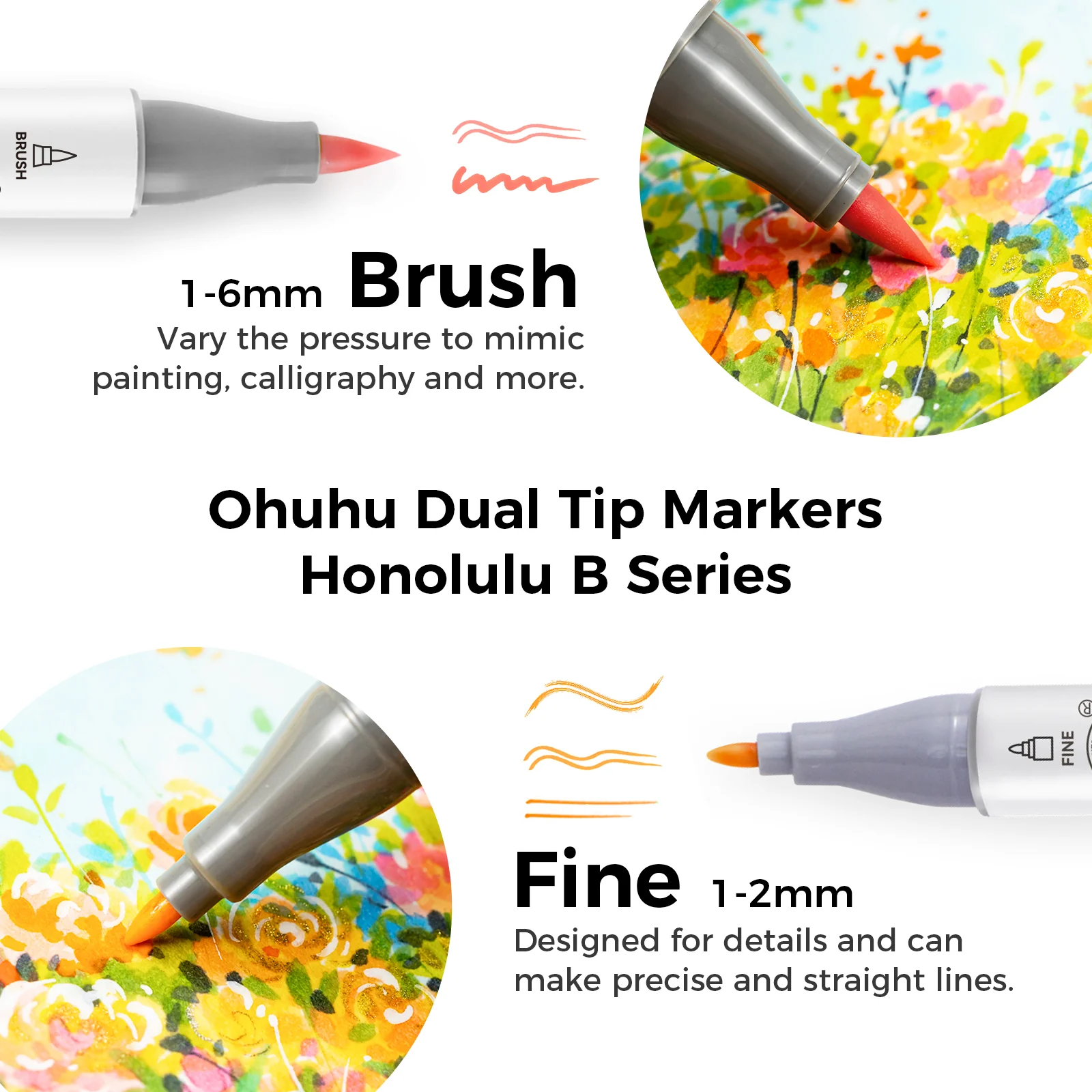 Ohuhu Honolulu Brush Markers - Small Set - Image 68