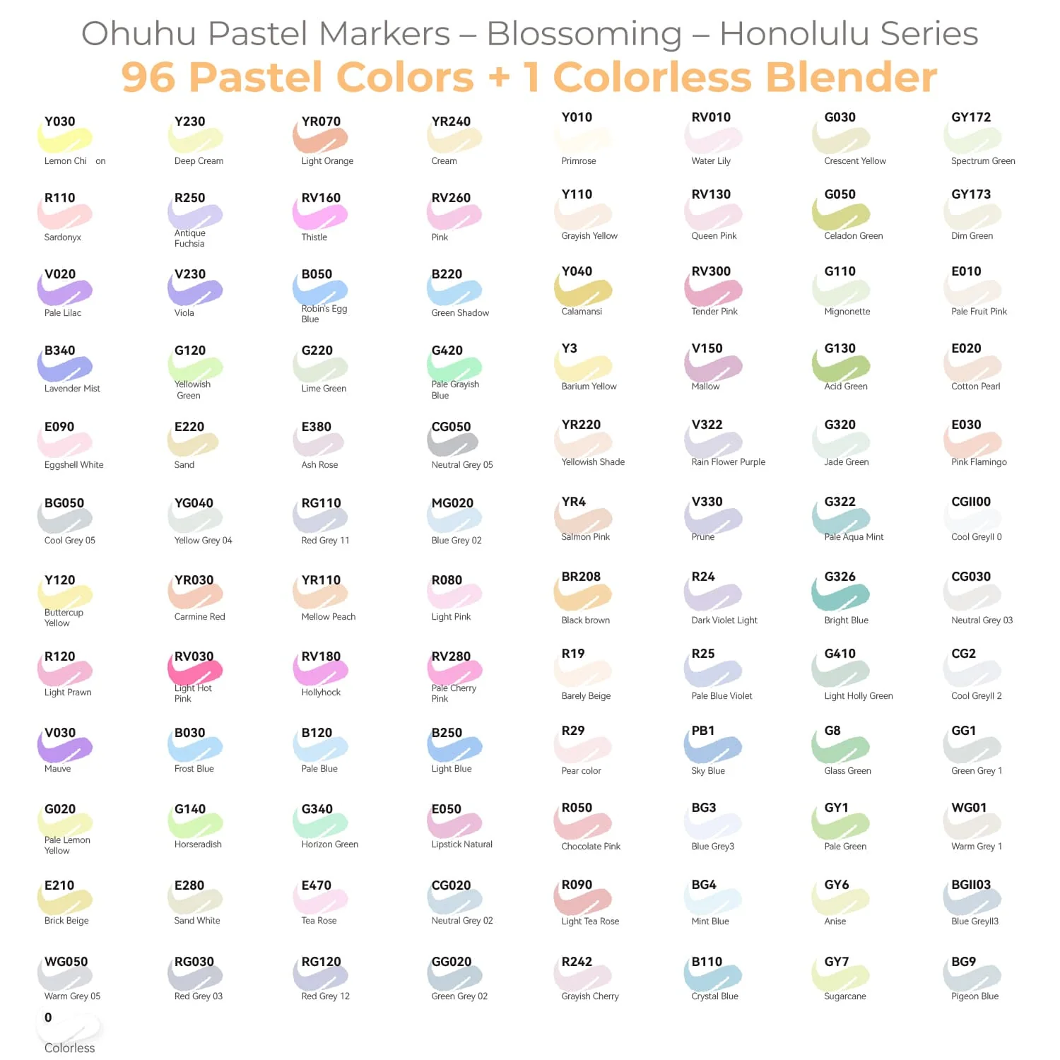 Ohuhu Honolulu 96 Pastel Colors Alcohol Art Markers - Sweetness & Blossoming (Mexico Exclusive) - Image 4