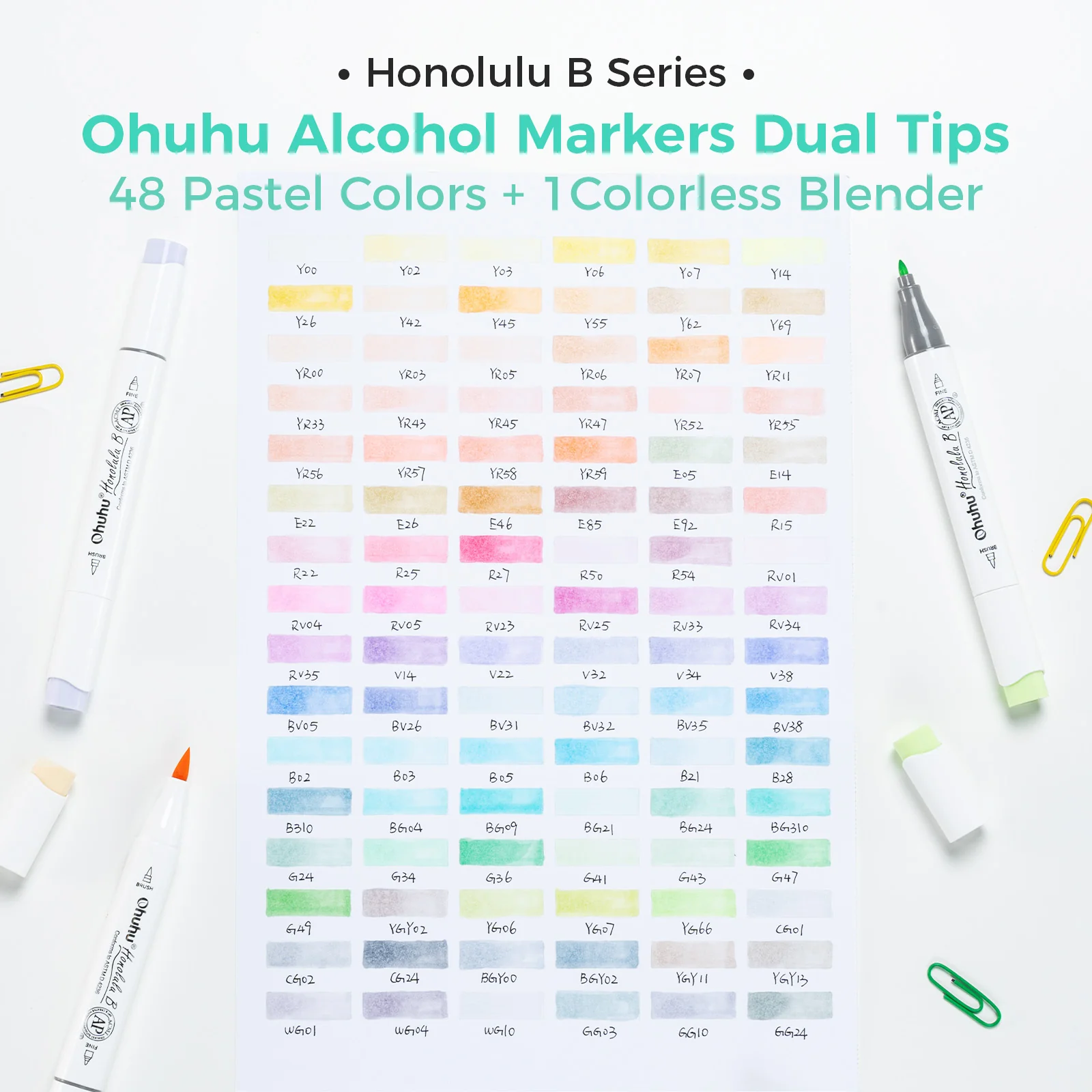 Ohuhu Honolulu 96 Pastel Colors Alcohol Art Markers - Sweetness & Blossoming (Ships from Asia Warehouse) - Image 8