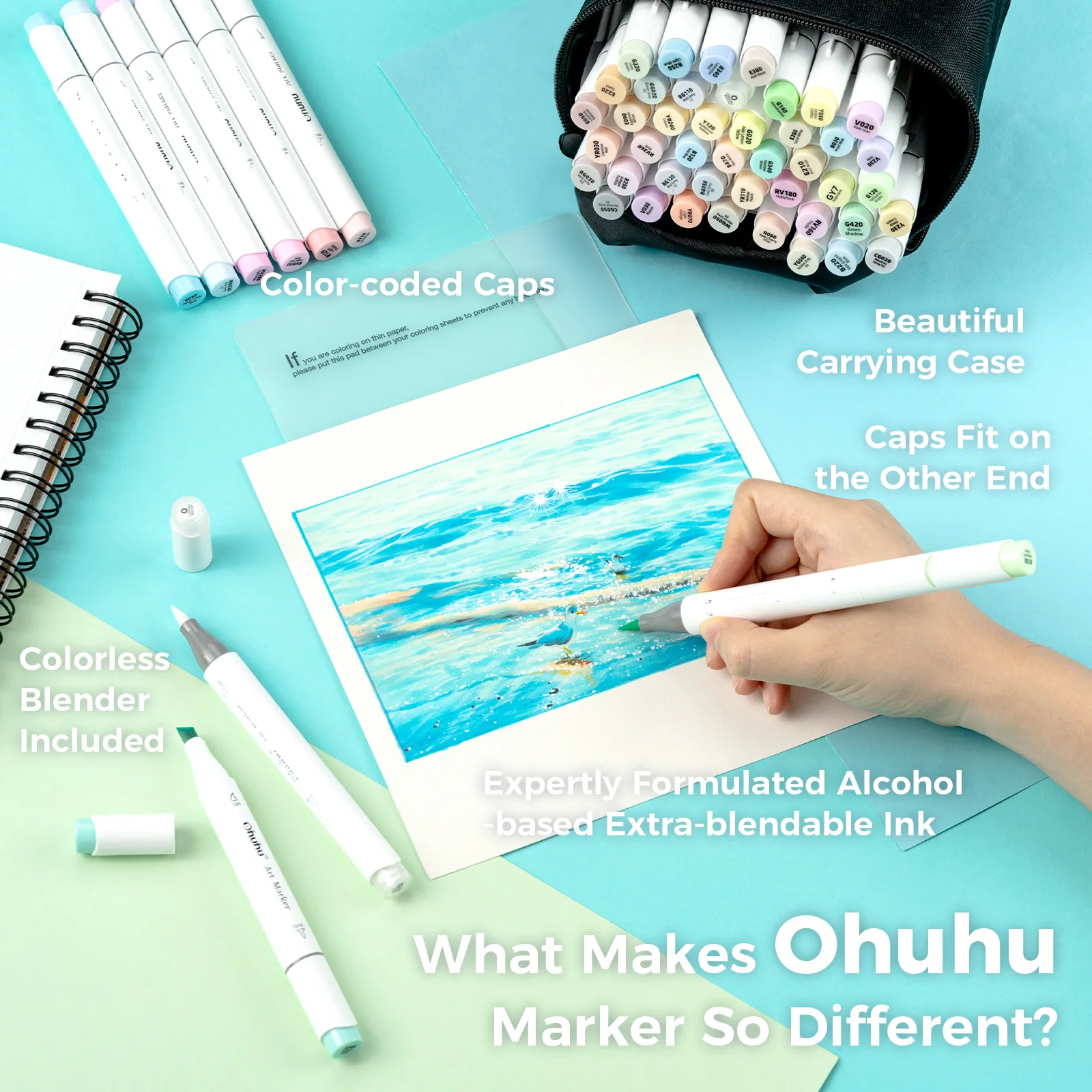 Ohuhu Honolulu Brush Markers - Small Set - Image 46